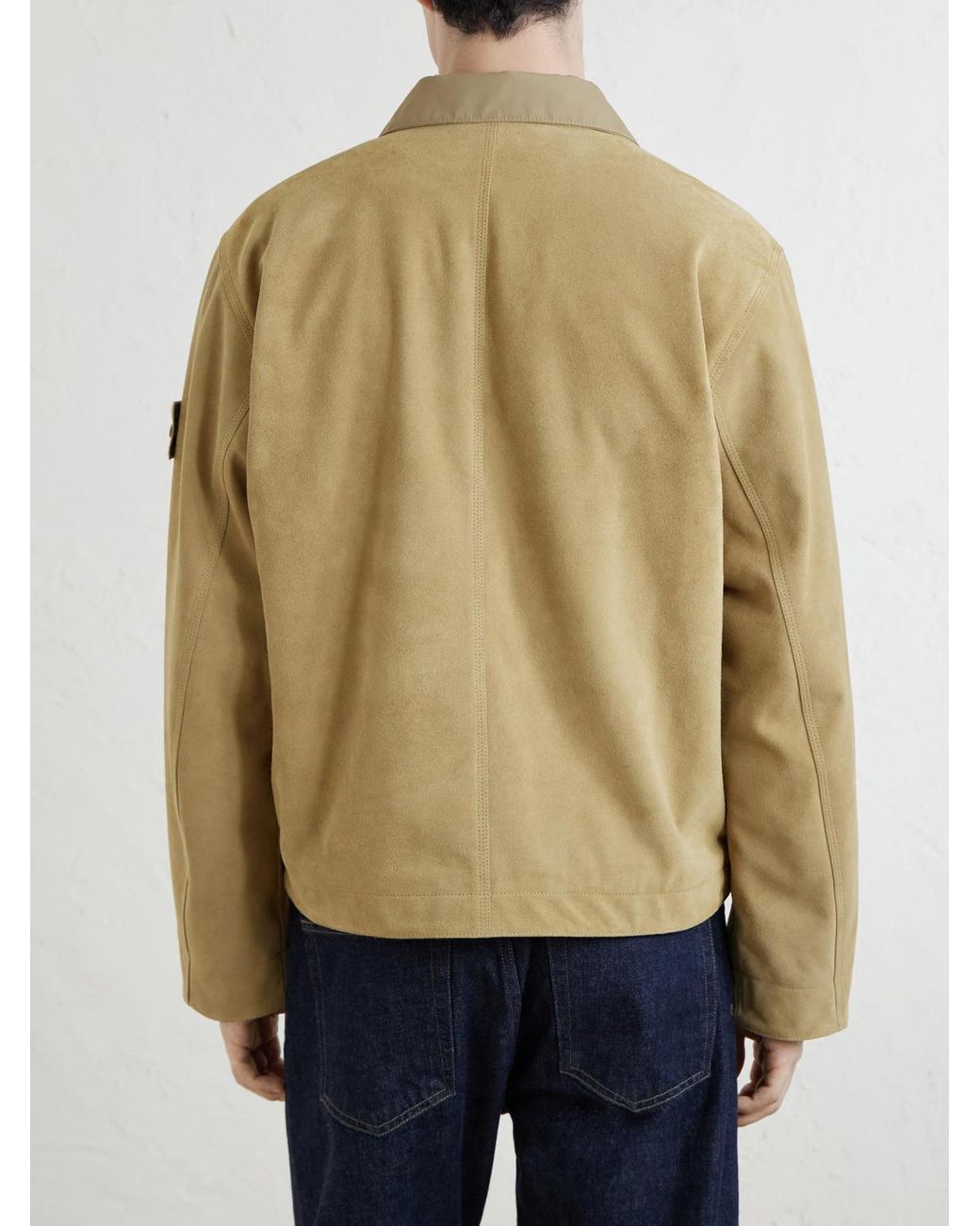 Stone Island Natural Ghost Split-Leather Jacket for men