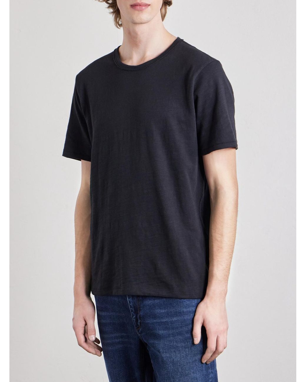 Rag & Bone Black Classic Cotton-Jersey T-Shirt for men