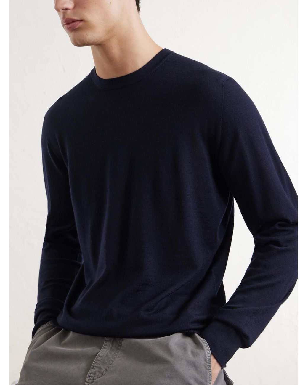 Sease Blue Lasca Wish® Virgin Wool T-shirt for men