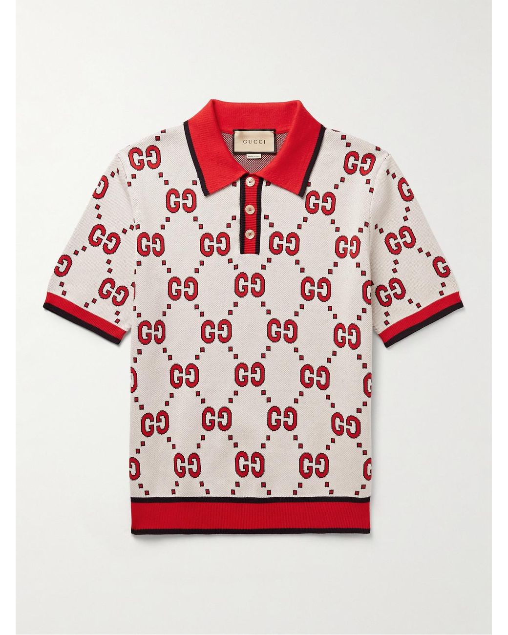 Gucci GG Cotton Polo T shirt in Red for Men Lyst UK