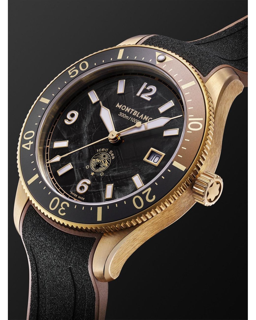 Montblanc Iced Sea Automatic 41mm Gold-tone And Rubber Watch in 