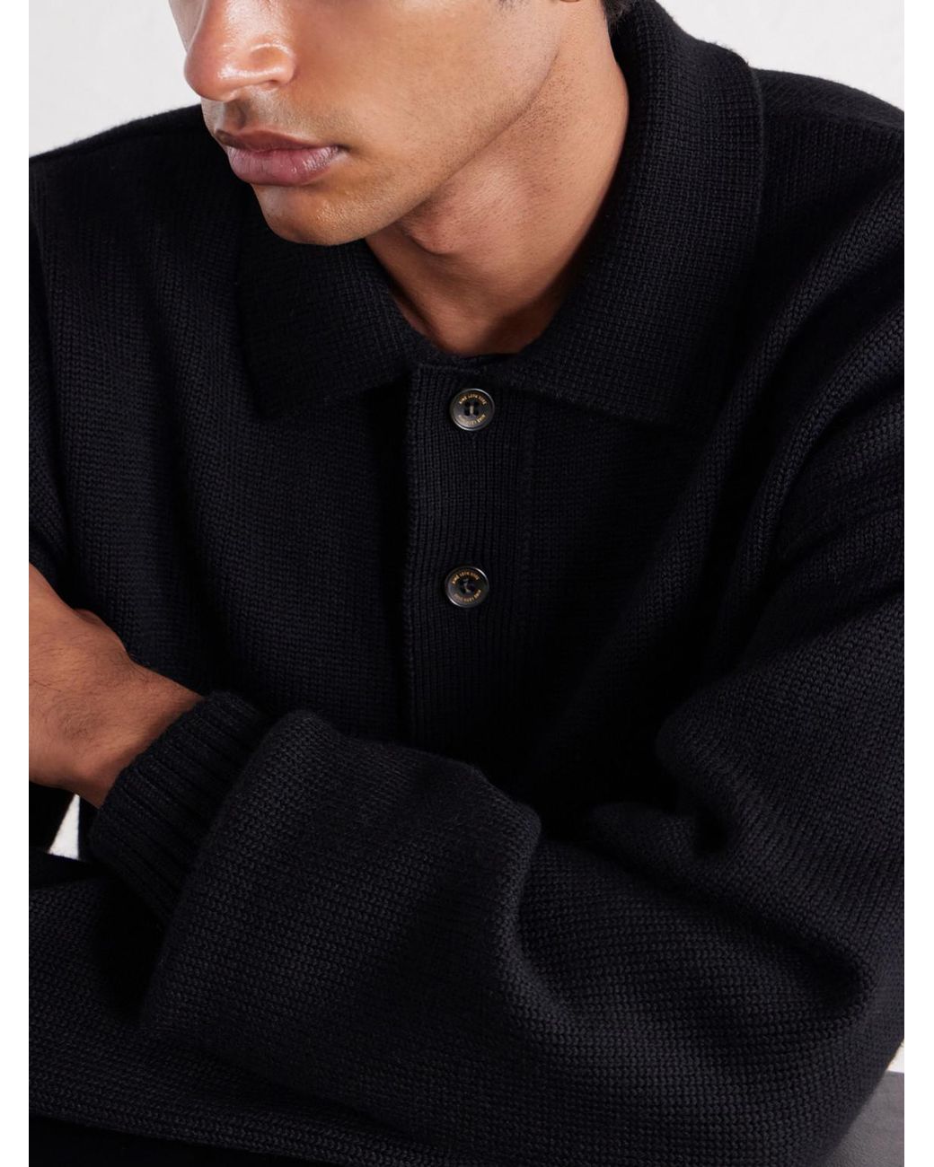 Aimé Leon Dore Blue Merino Wool Polo Sweater for men