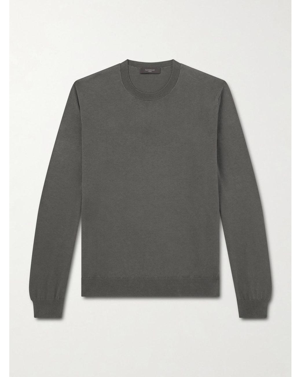 Slowear Gray Cotton And Silk-blend Sweater for men