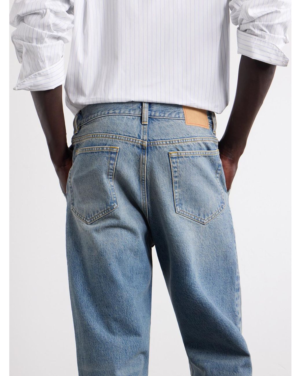 Jeanerica Blue Genua Straight-Leg Mid-Rise Cotton Jeans for men