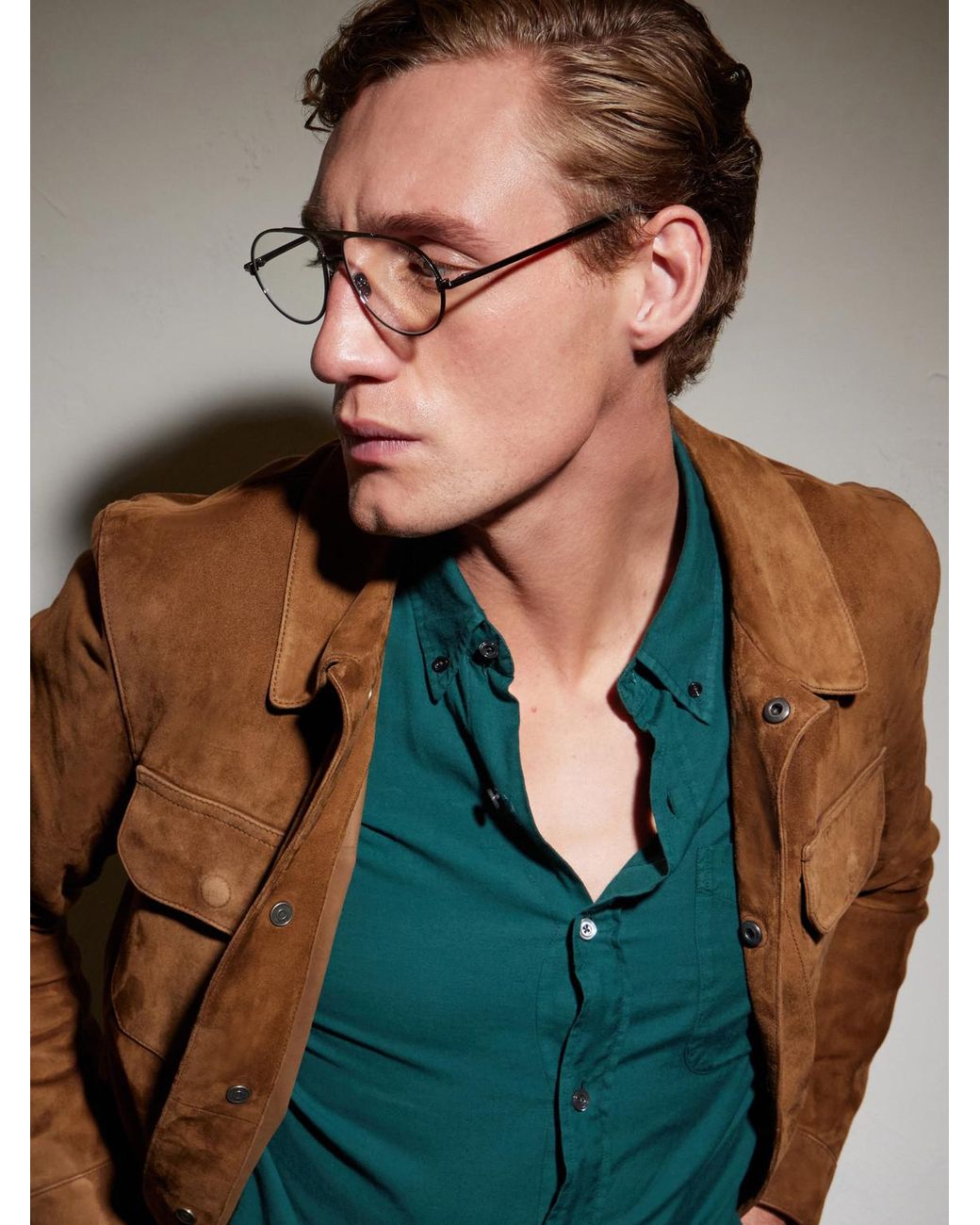 Tom Ford Natural Aviator-Style Titanium Glasses for men