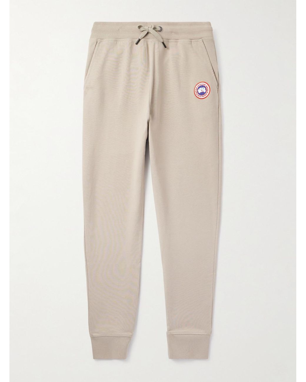 Canada Goose Natural Huron Tapered Logo-Appliquéd Cotton-Jersey Sweatpants for men