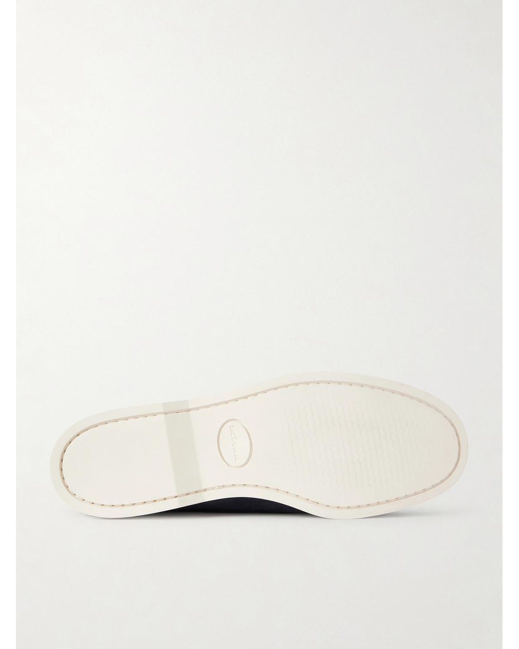 Kiton Blue Suede Boat Shoes for men