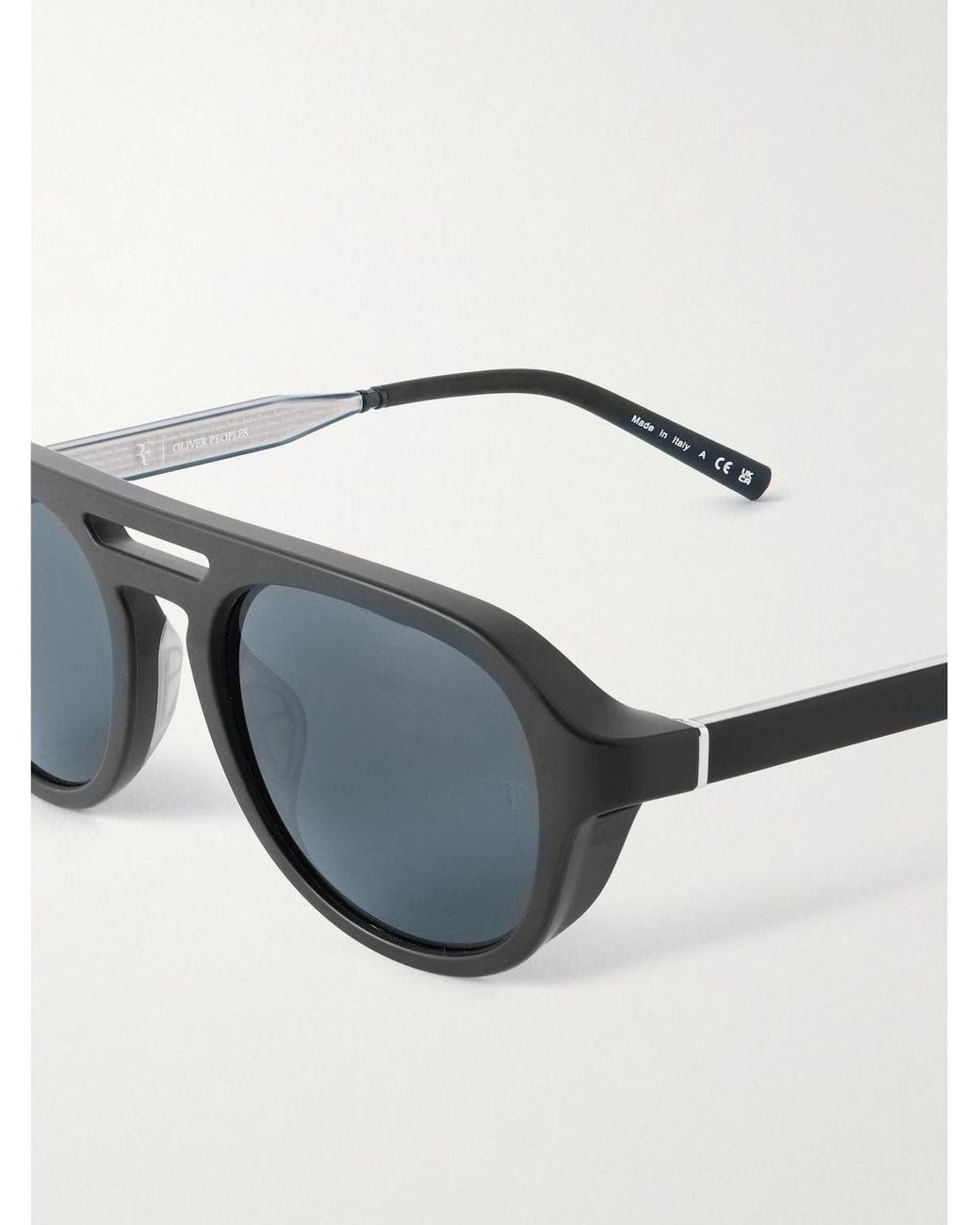 Oliver Peoples Blue Roger Federer R-13 Double-bridge Aviator-style Acetate Sunglasses for men