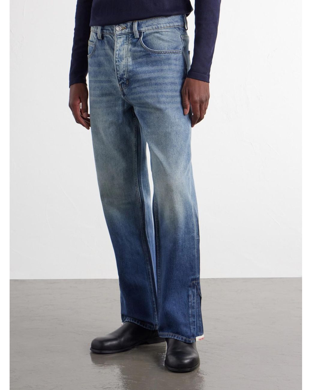 NAHMIAS Blue High Tide Straight-Leg Jeans for men
