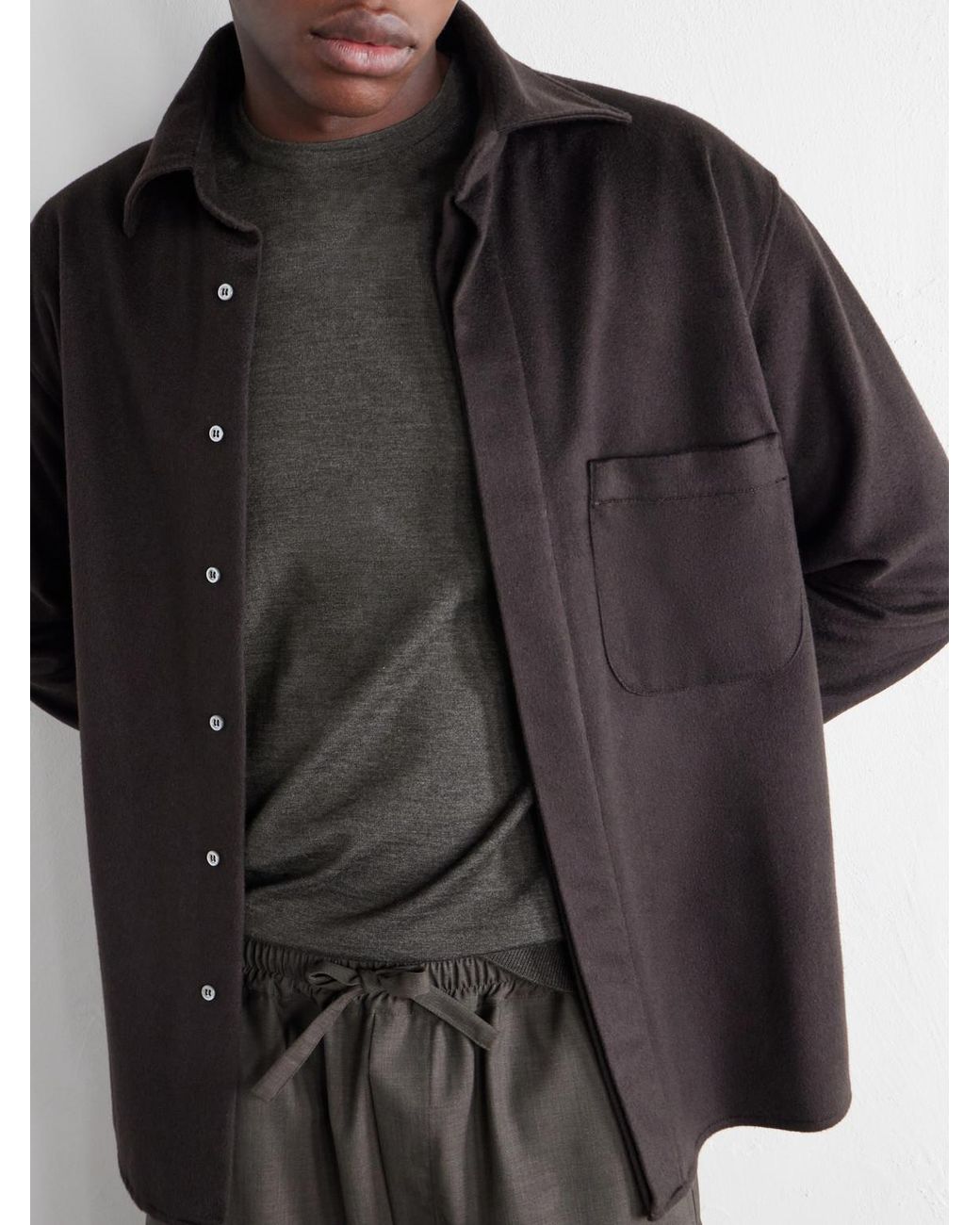 Zegna Green Cashmere And Silk-Blend Sweater for men