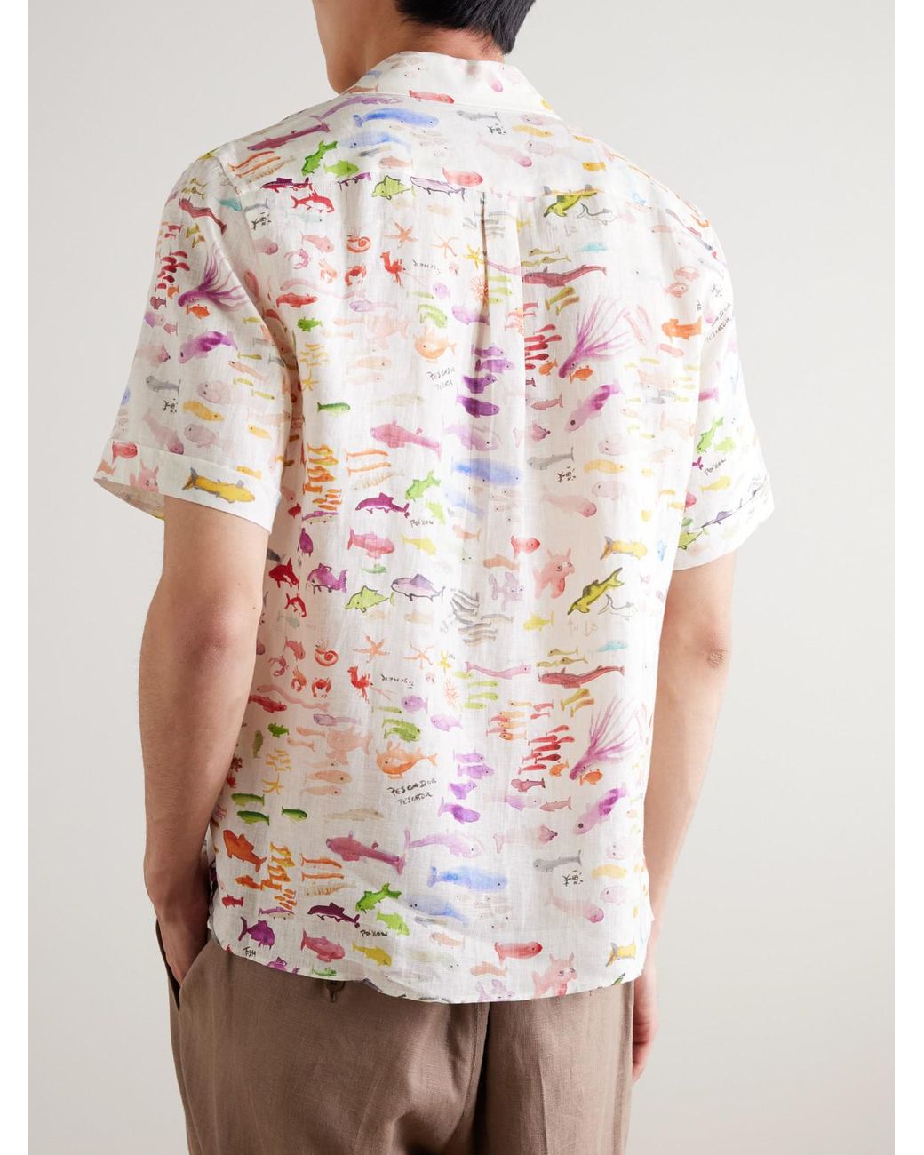 Vilebrequin Pink Fabrice Hybert Charli Printed Linen Shirt for men
