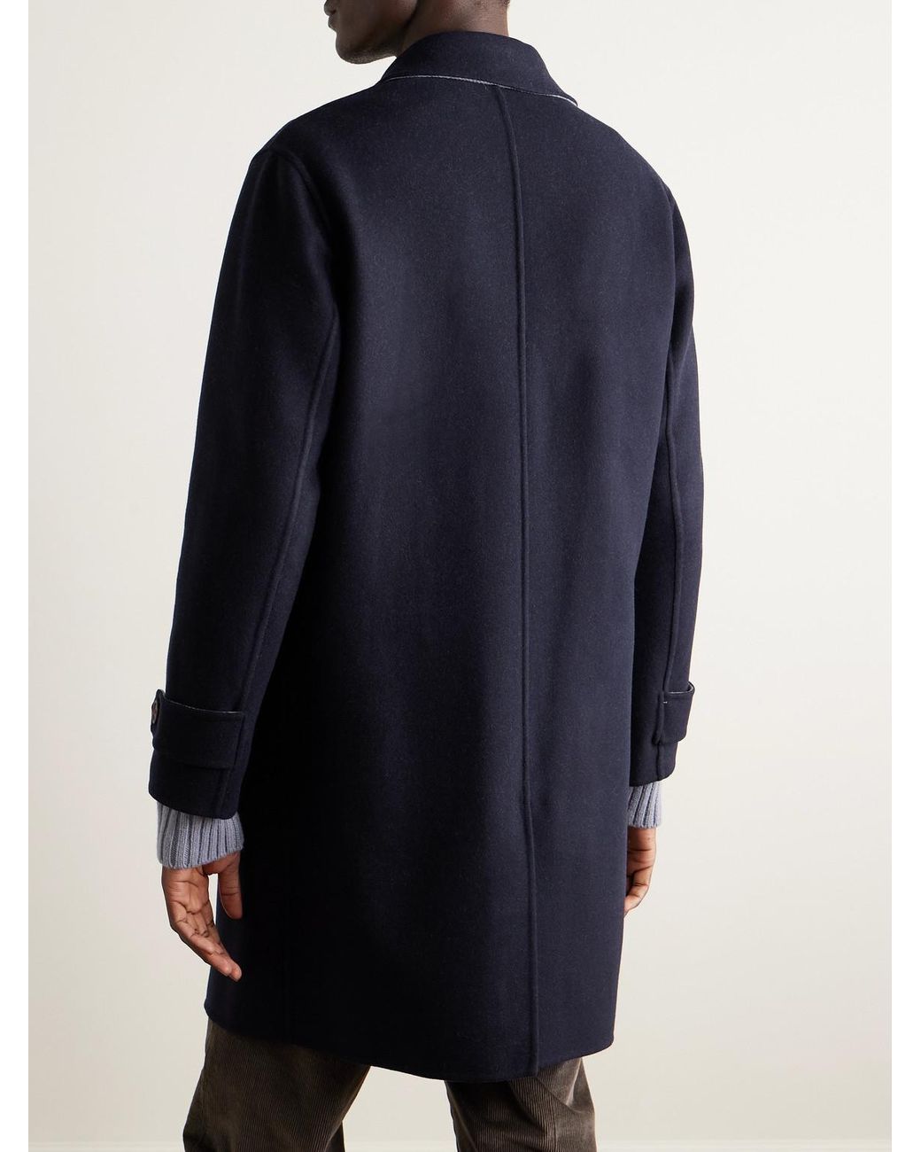 Eleventy Blue Reversible Wool-Felt Coat for men