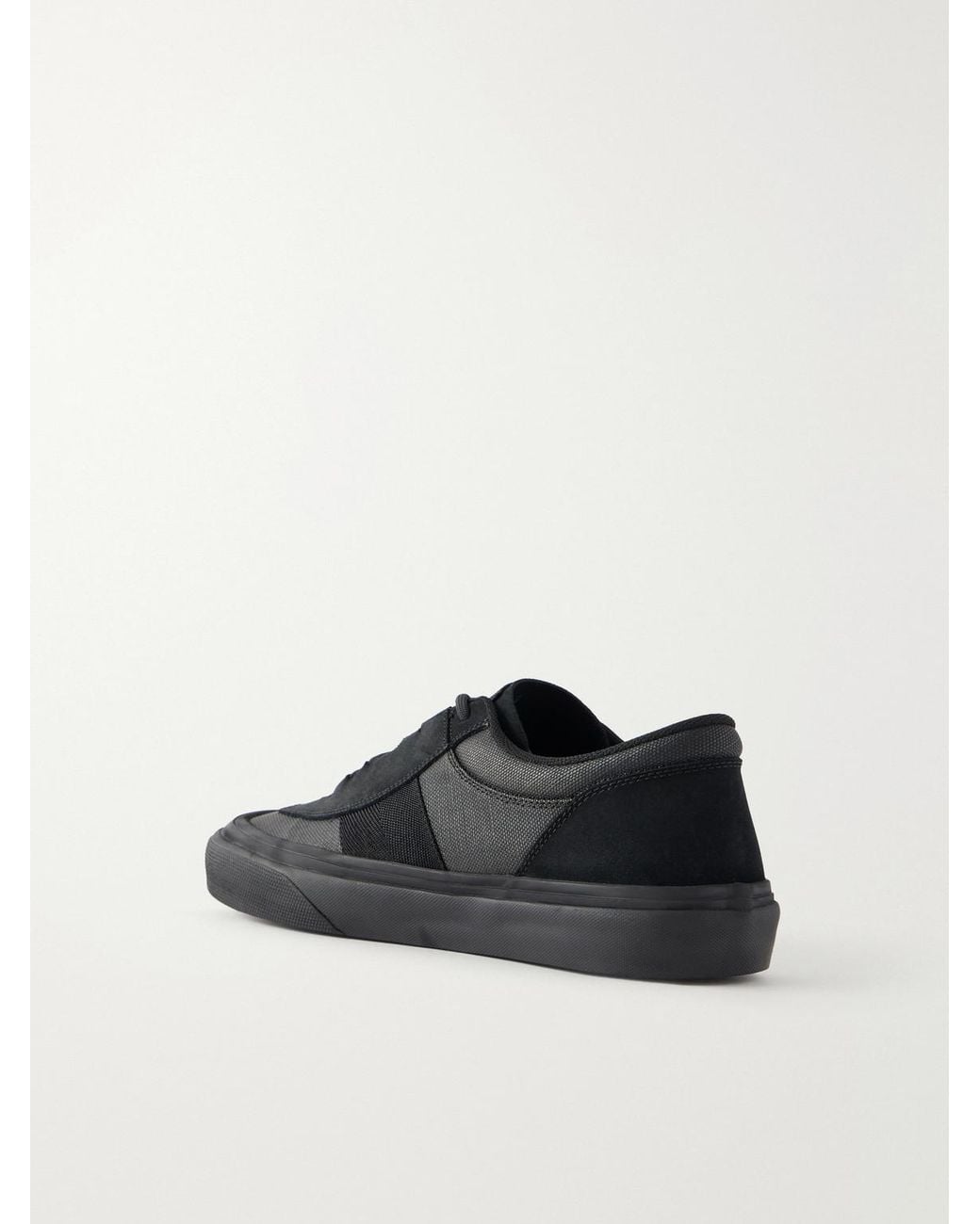 Stone Island Black Suede-Trimmed Canvas Sneakers for men