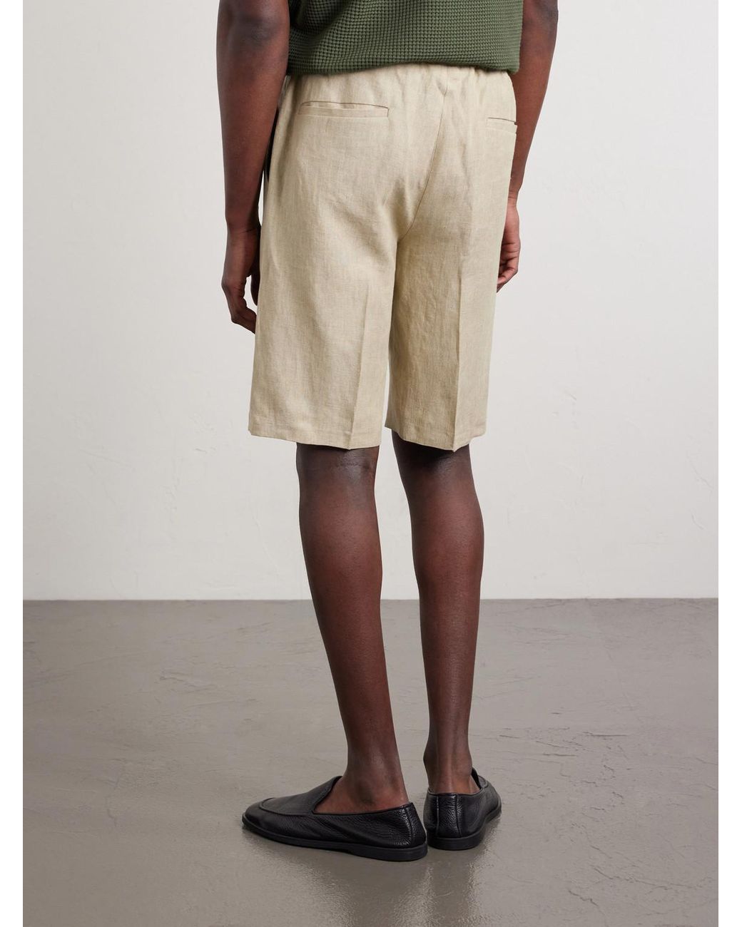 Piacenza 1733 Natural Straight-Leg Linen Bermuda Shorts for men