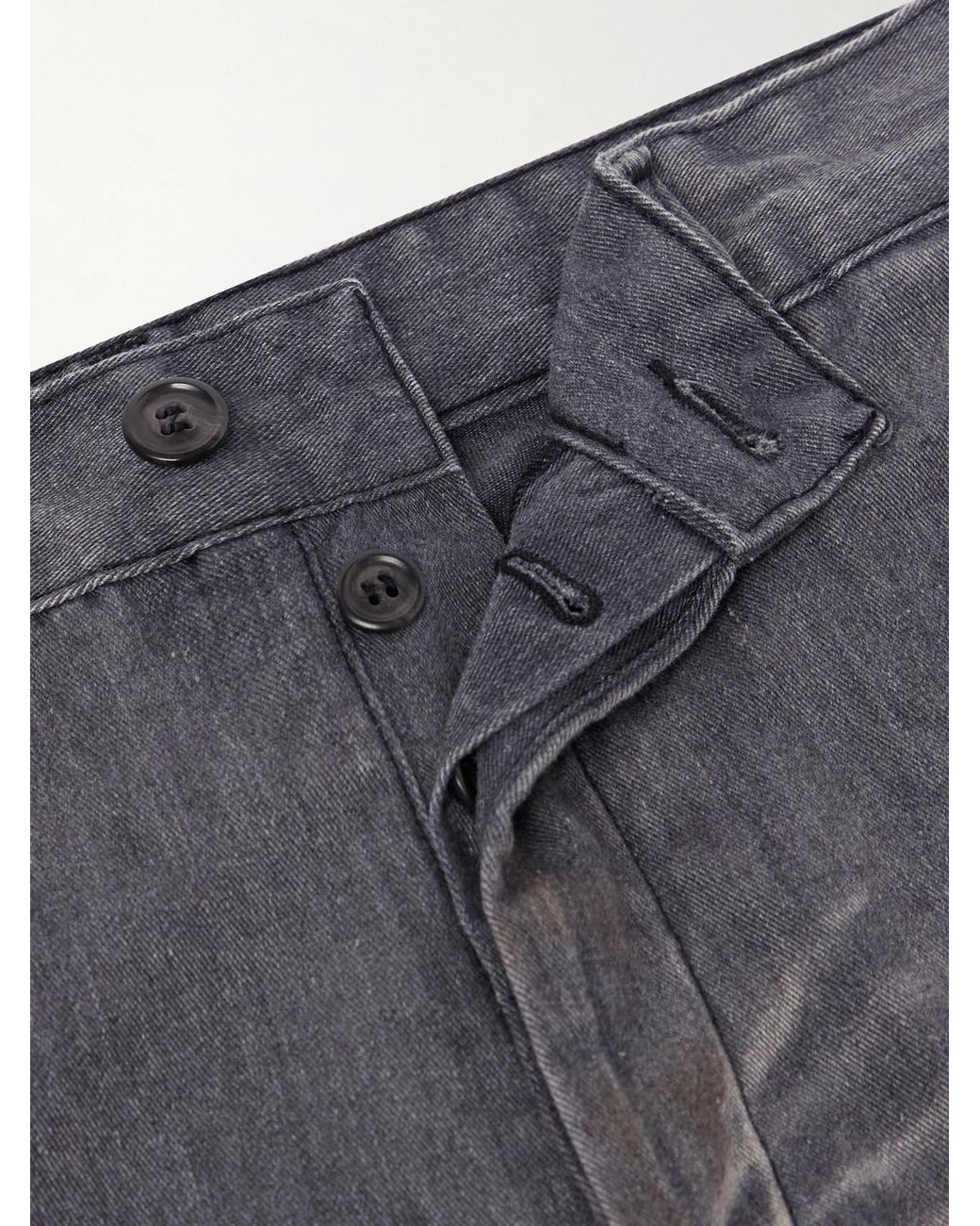 Our Legacy Gray Rig Wide-Leg Paint-Splattered Jeans for men