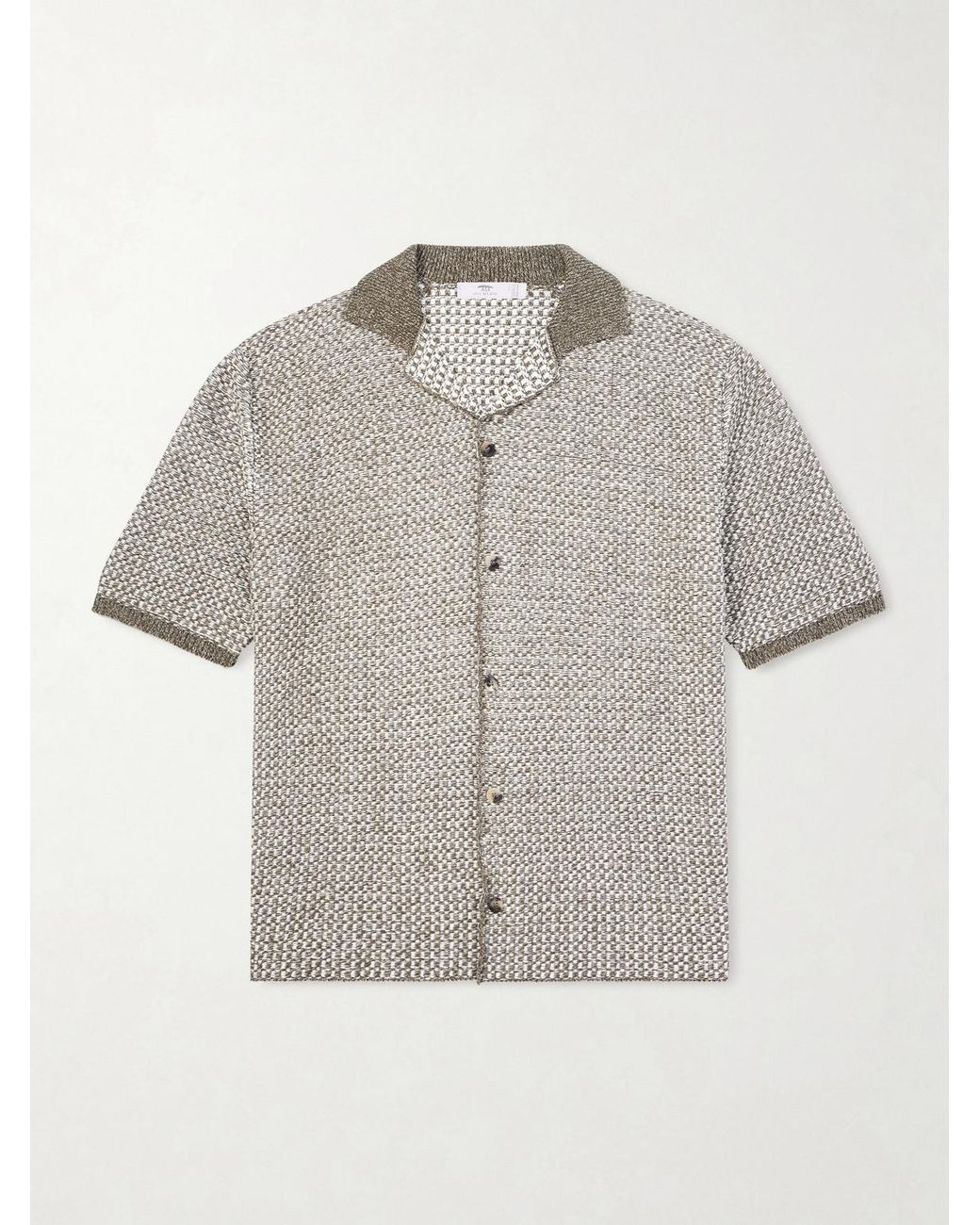 Inis Meáin Gray Tonnta Camp-collar Linen for men