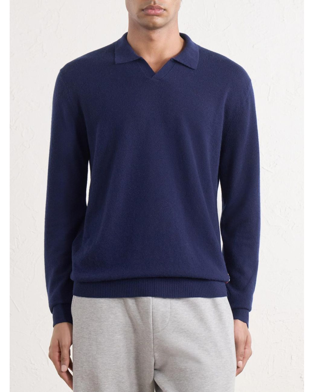 Orlebar Brown Blue Bresson Cashmere Polo Shirt for men