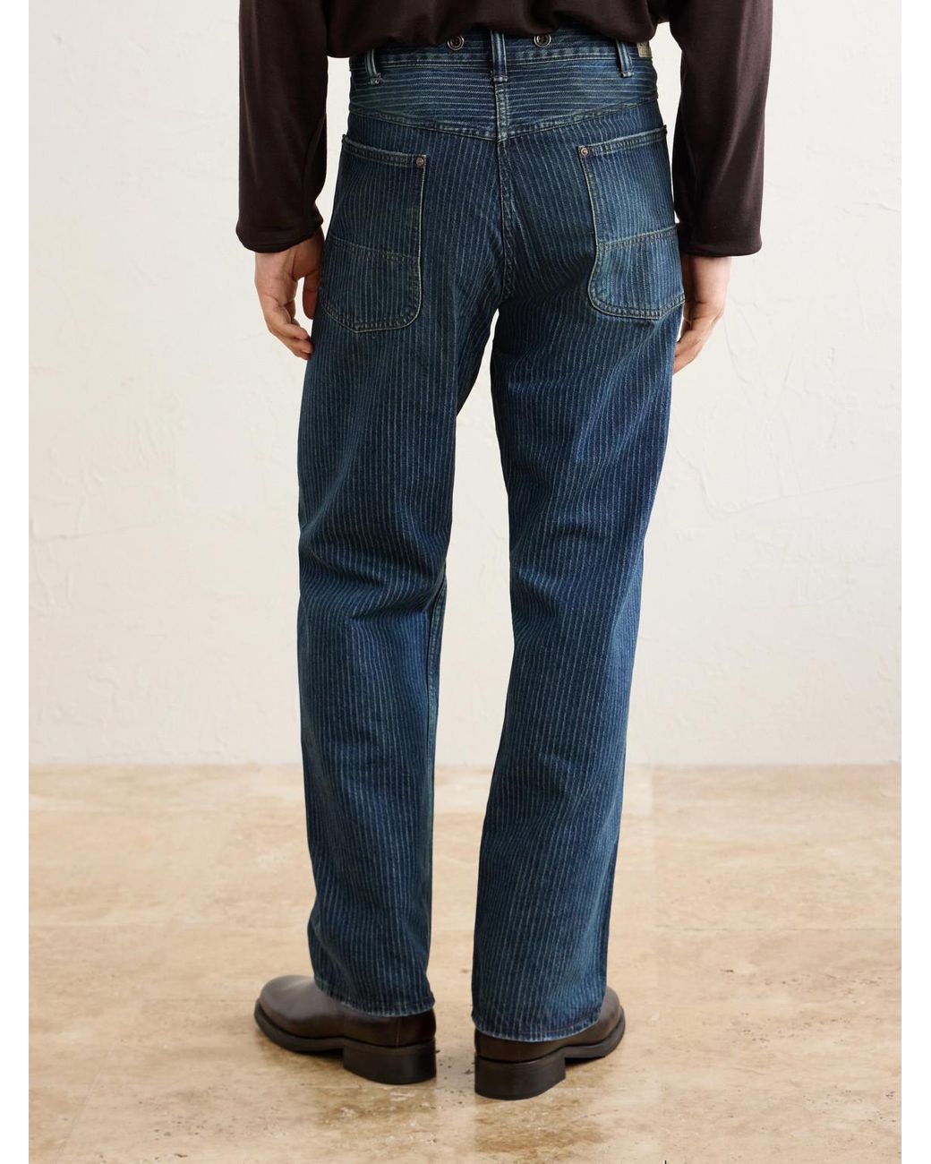 RRL Blue Richmond Straight-leg Striped Jeans for men