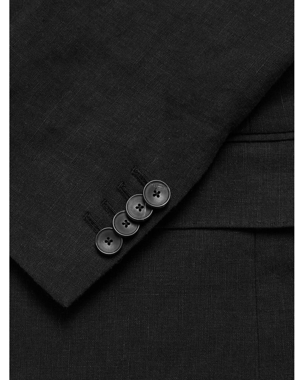 Mr P. Black Slim-Fit Linen Suit Jacket for men