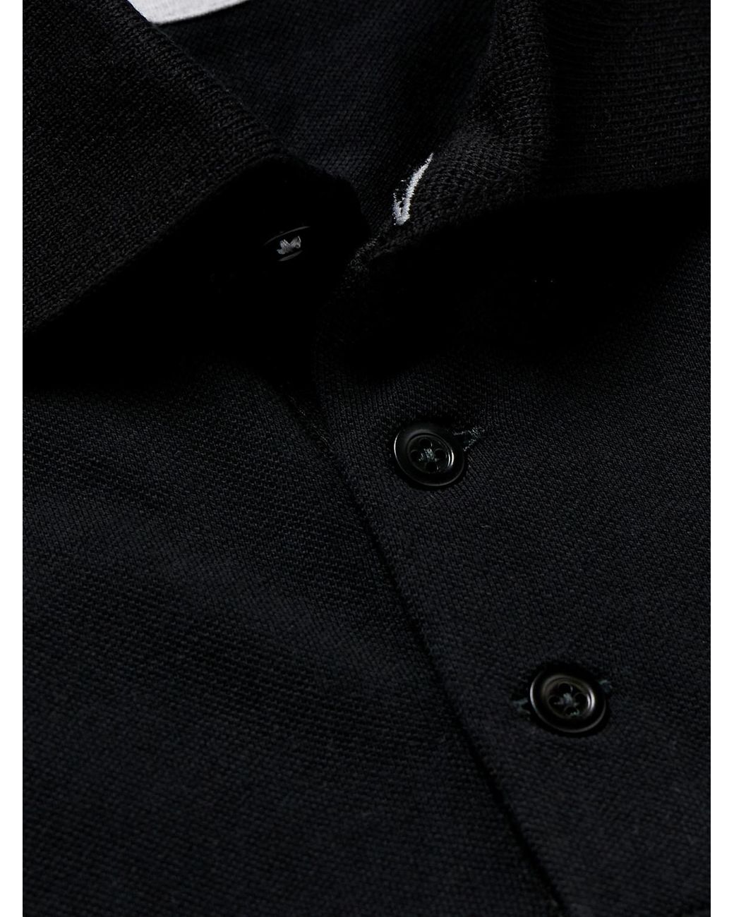 Brunello Cucinelli Black Slim-Fit Cotton-Piqué Polo Shirt for men