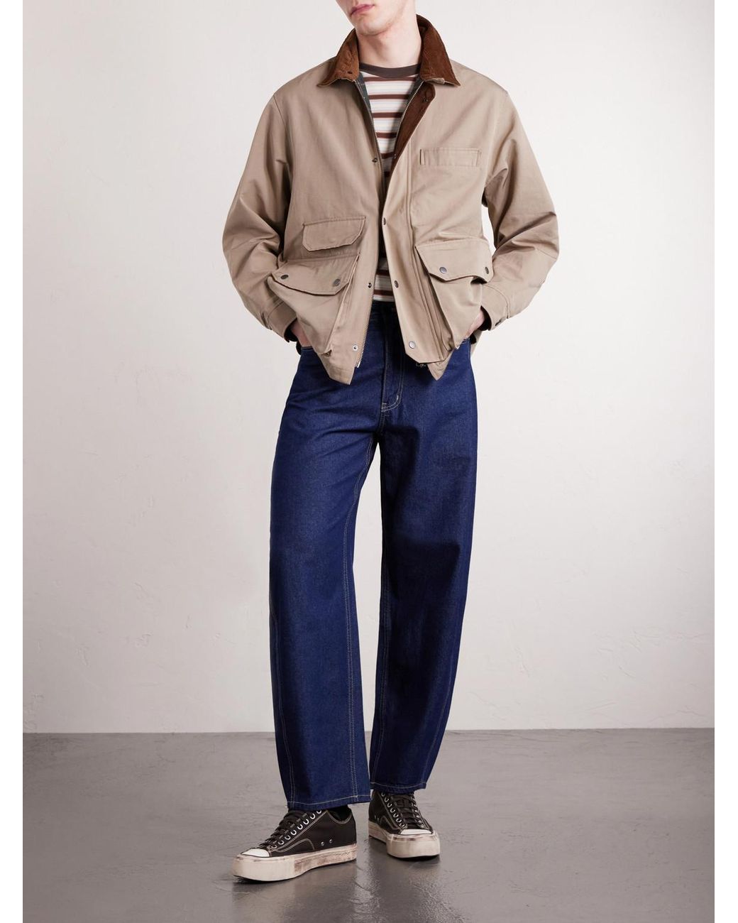 FRIZMWORKS Natural Royal Hunting Corduroy-trimmed Cotton-blend Jacket for men