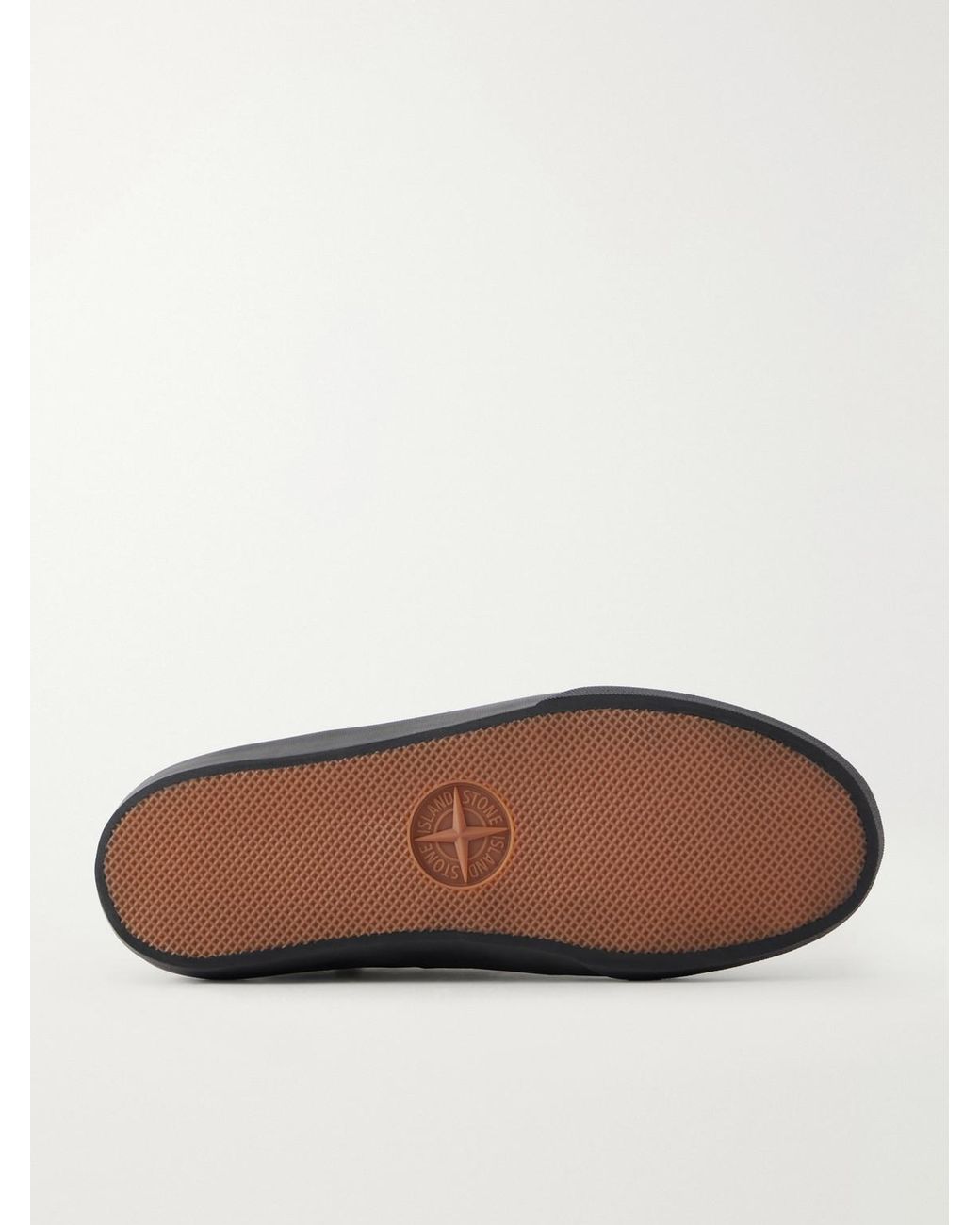 Stone Island Black Suede-Trimmed Canvas Sneakers for men