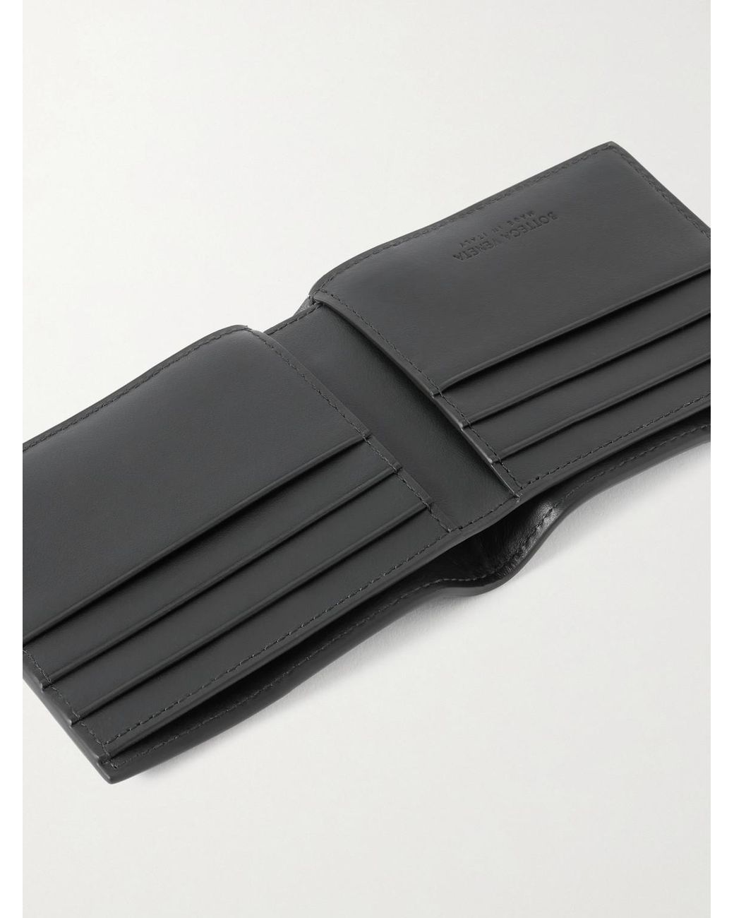 Bottega Veneta Black Intrecciato Leather Billfold Wallet for men