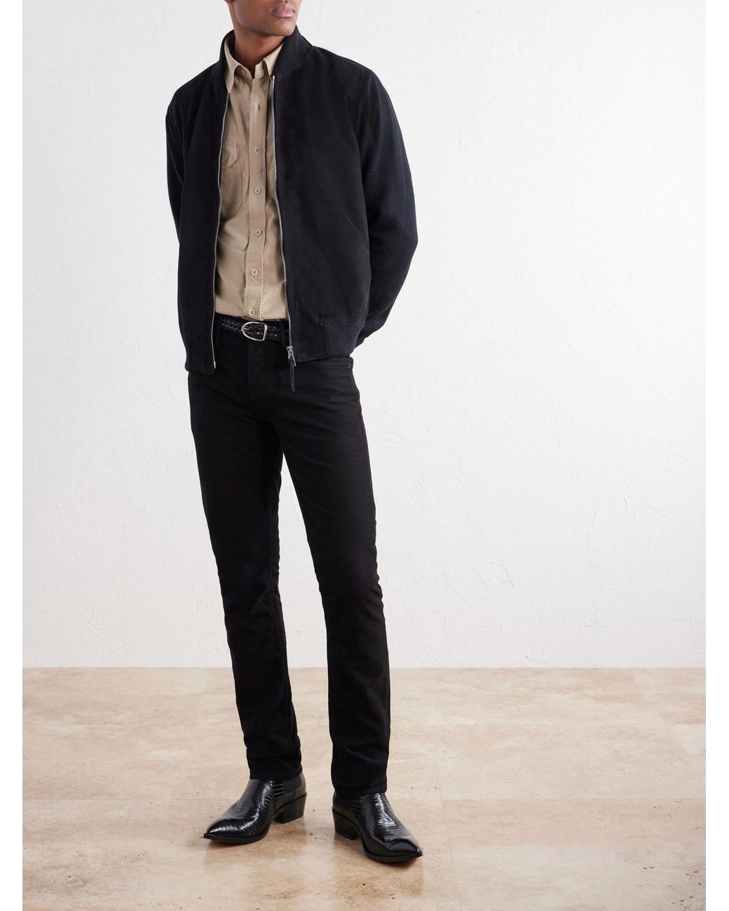 Tom Ford White Garment-Dyed Cotton-Moleskin Shirt for men