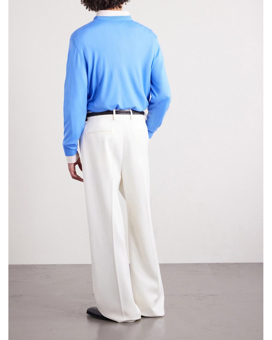 Tom Ford Blue Merino Wool Sweater for men