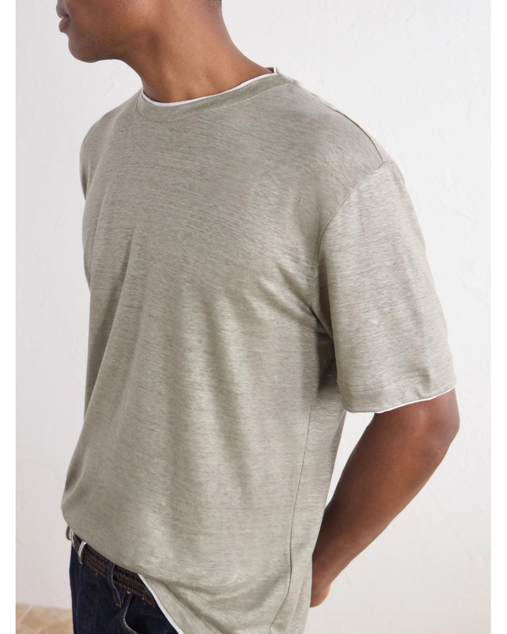 Eleventy Natural Linen T-Shirt for men