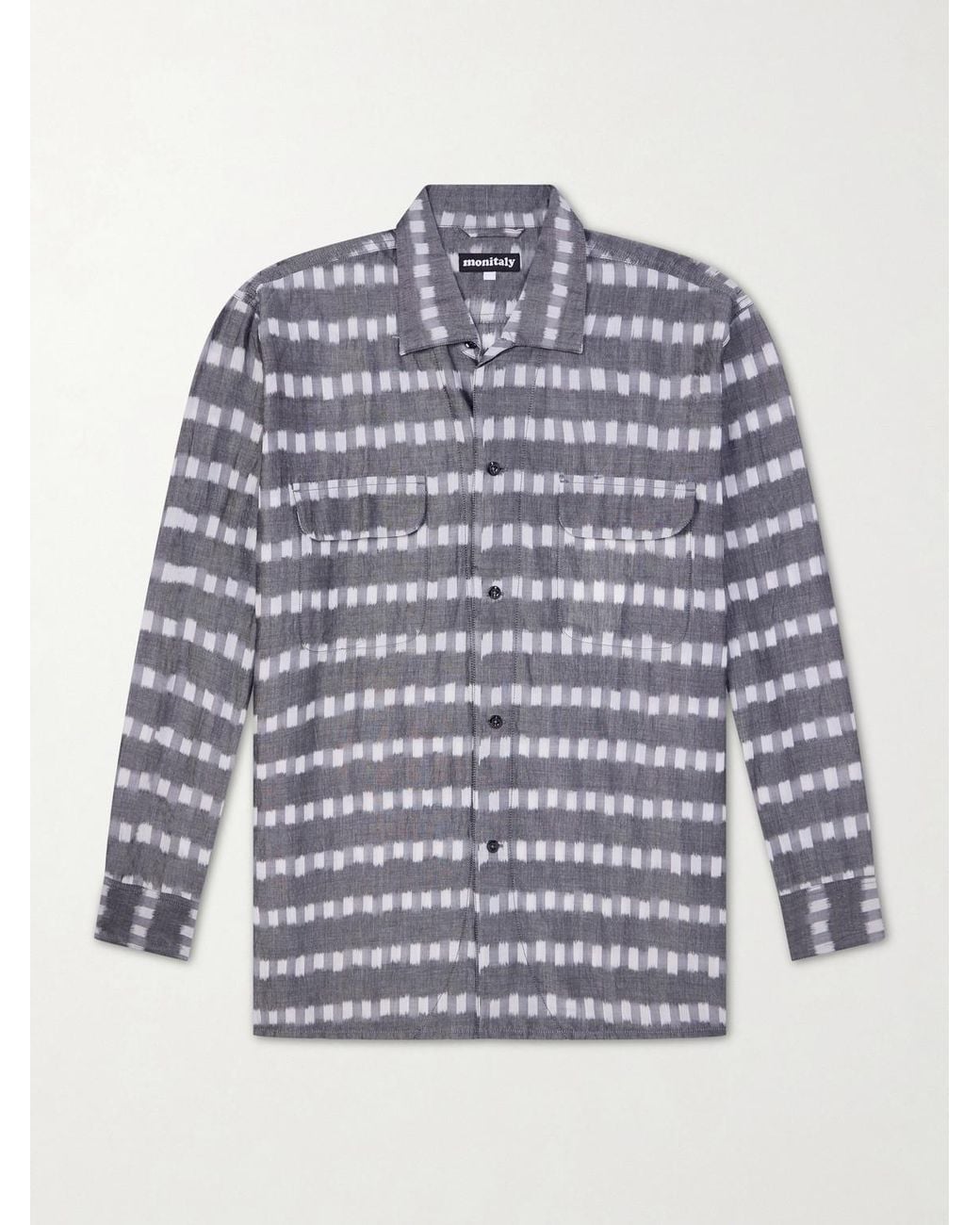 Monitaly Gray Milano Printed Cotton Shirt for men