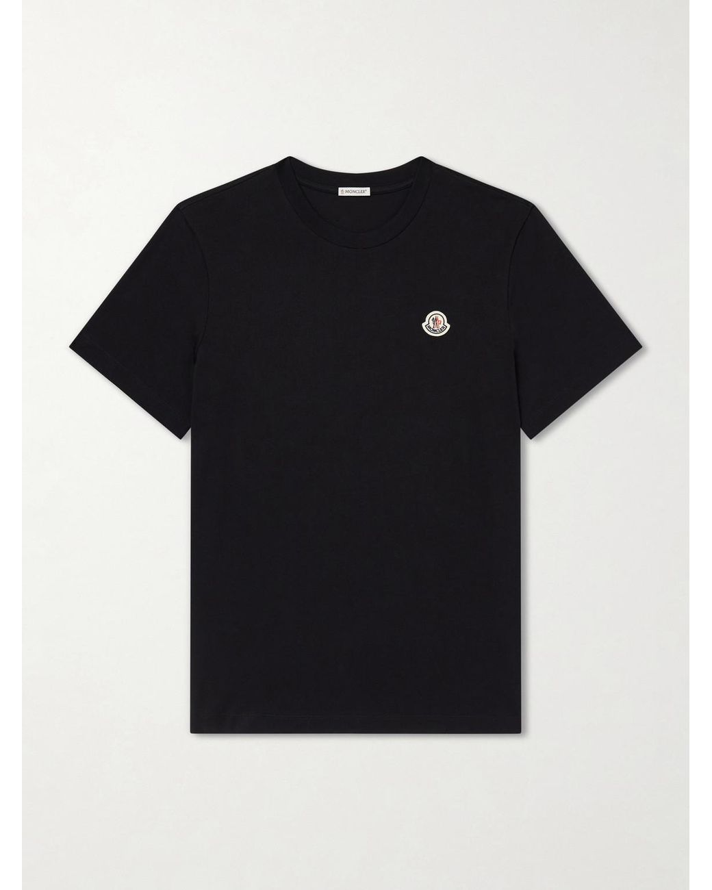 Moncler Black Pack Of Three Logo-Appliquéd Cotton-Jersey T-Shirt for men