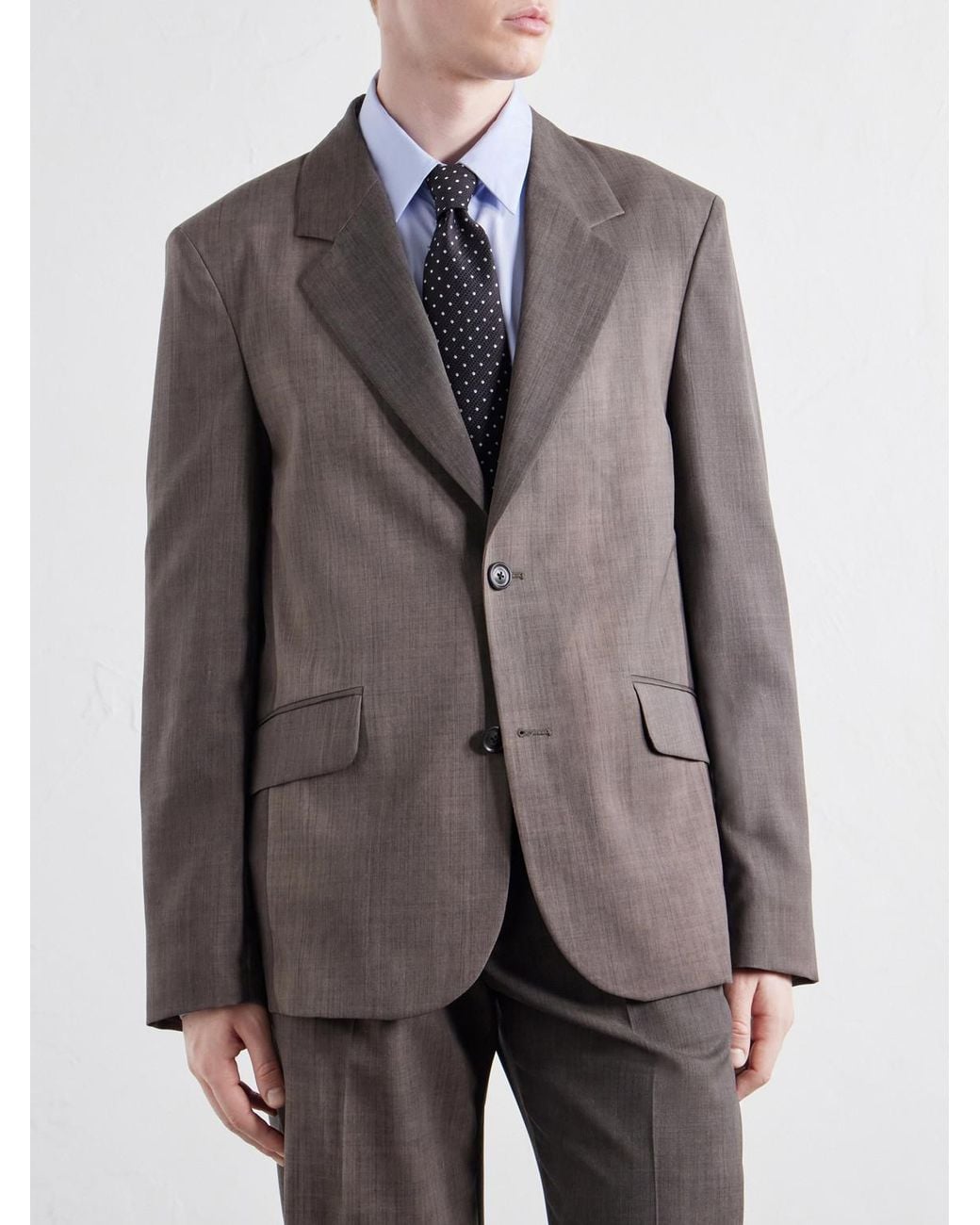 Our Legacy Brown Virgin Wool-Blend Twill Suit Jacket for men