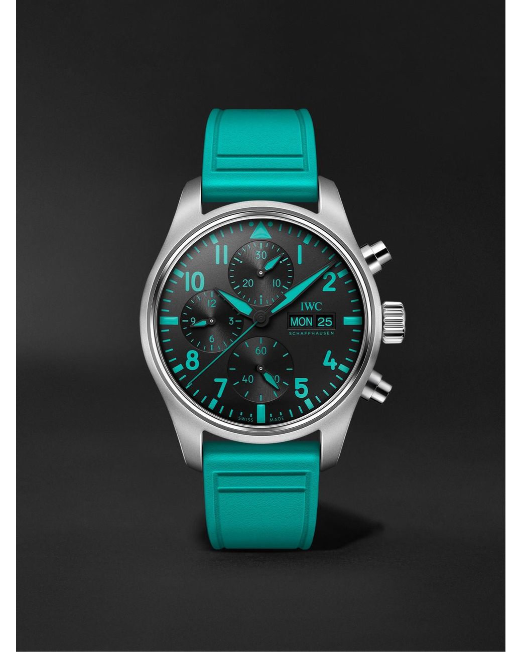 Iwc Black Pilot's Watch Mercedes-Amg Petronas Formula One Team Edition Automatic Chronograph Titanium Watch, Ref. Iw388108 for men