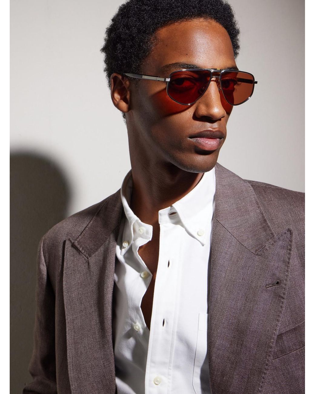 Brunello Cucinelli Brown Double-Bridge Aviator-Style-Tone Titanium And Tortoiseshell Acetate Sunglasses for men