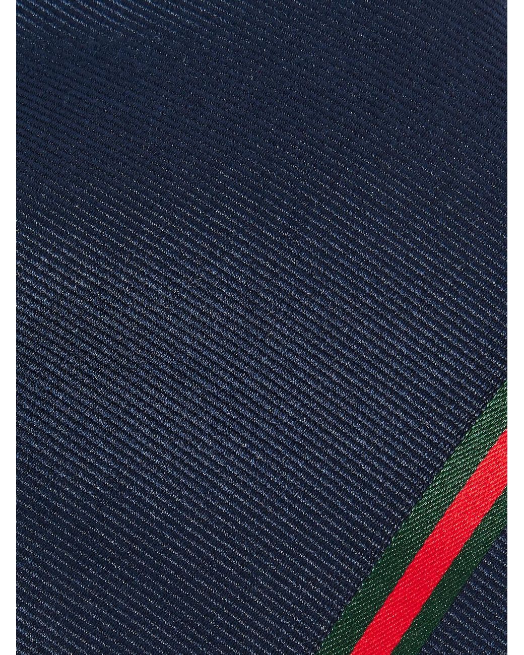 Gucci Blue 7Cm Striped Silk-Twill Tie for men
