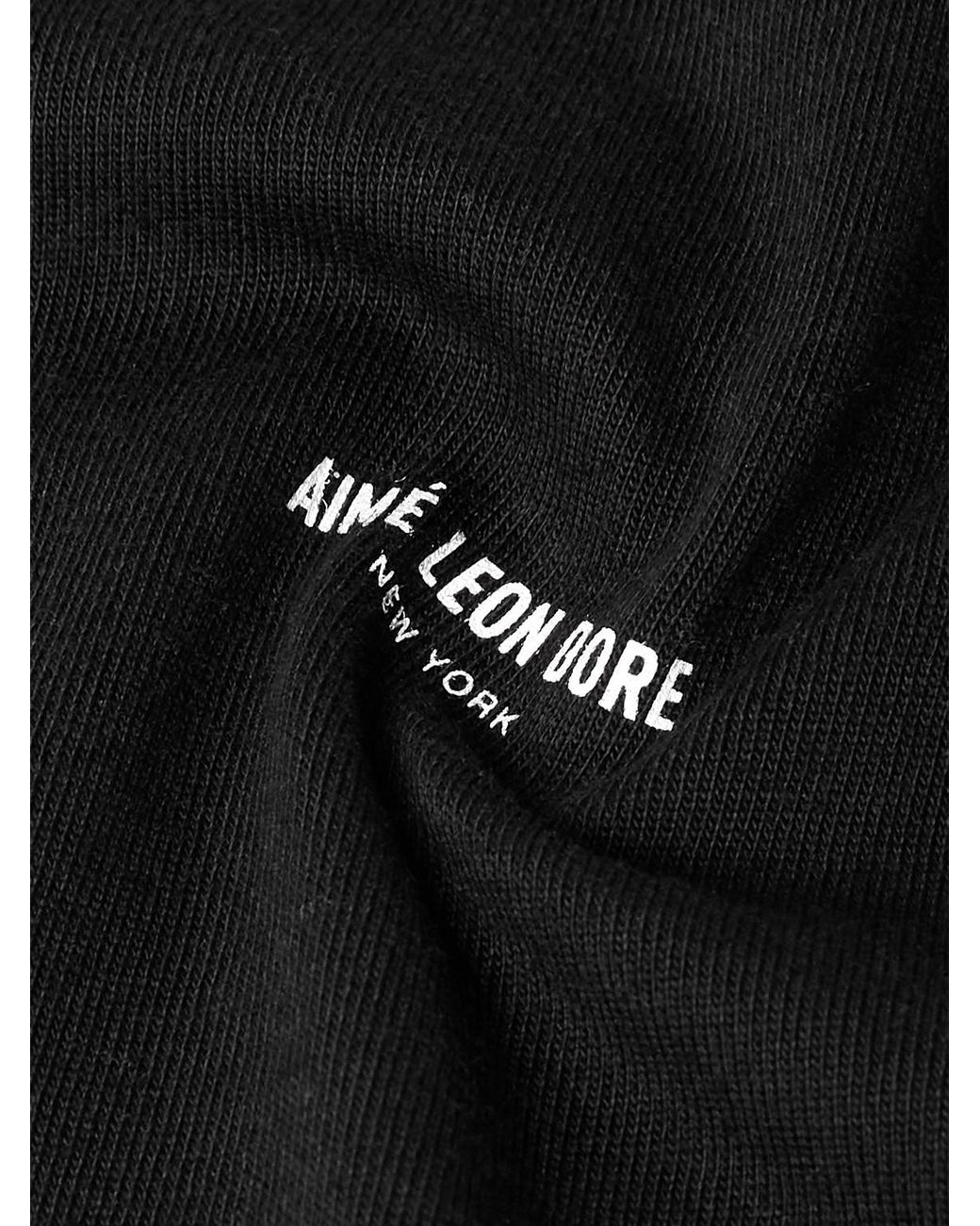 Aimé Leon Dore Black Logo-Print Cotton-Jersey T-Shirt for men