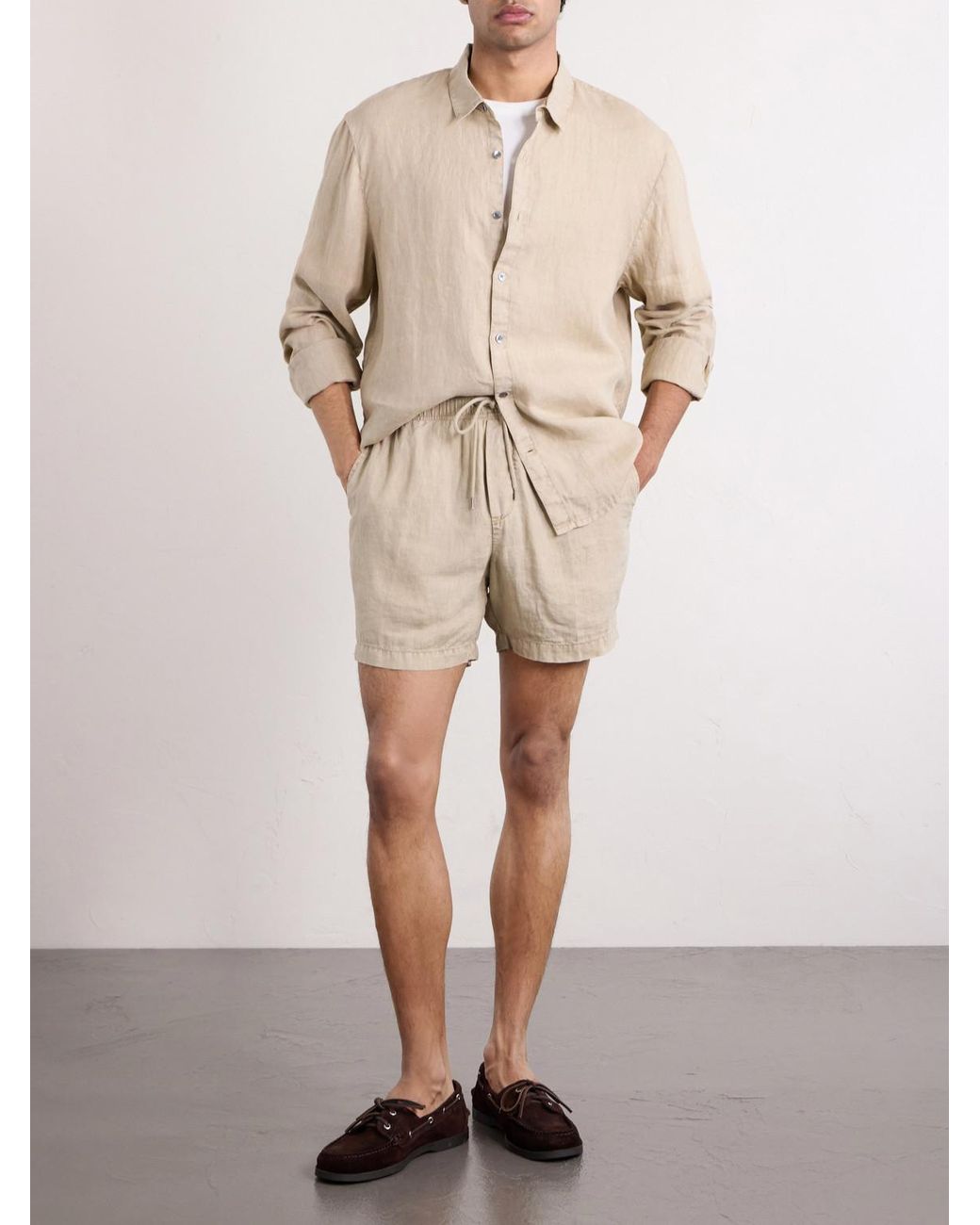 James Perse Natural Linen Canvas Shirt for men