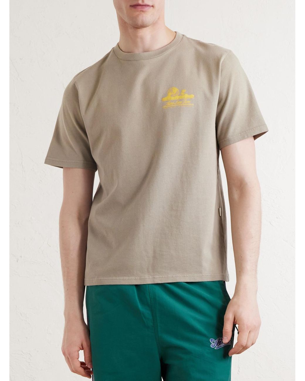 Aimé Leon Dore Natural Unisphere Logo-Print Cotton-Jersey T-Shirt for men