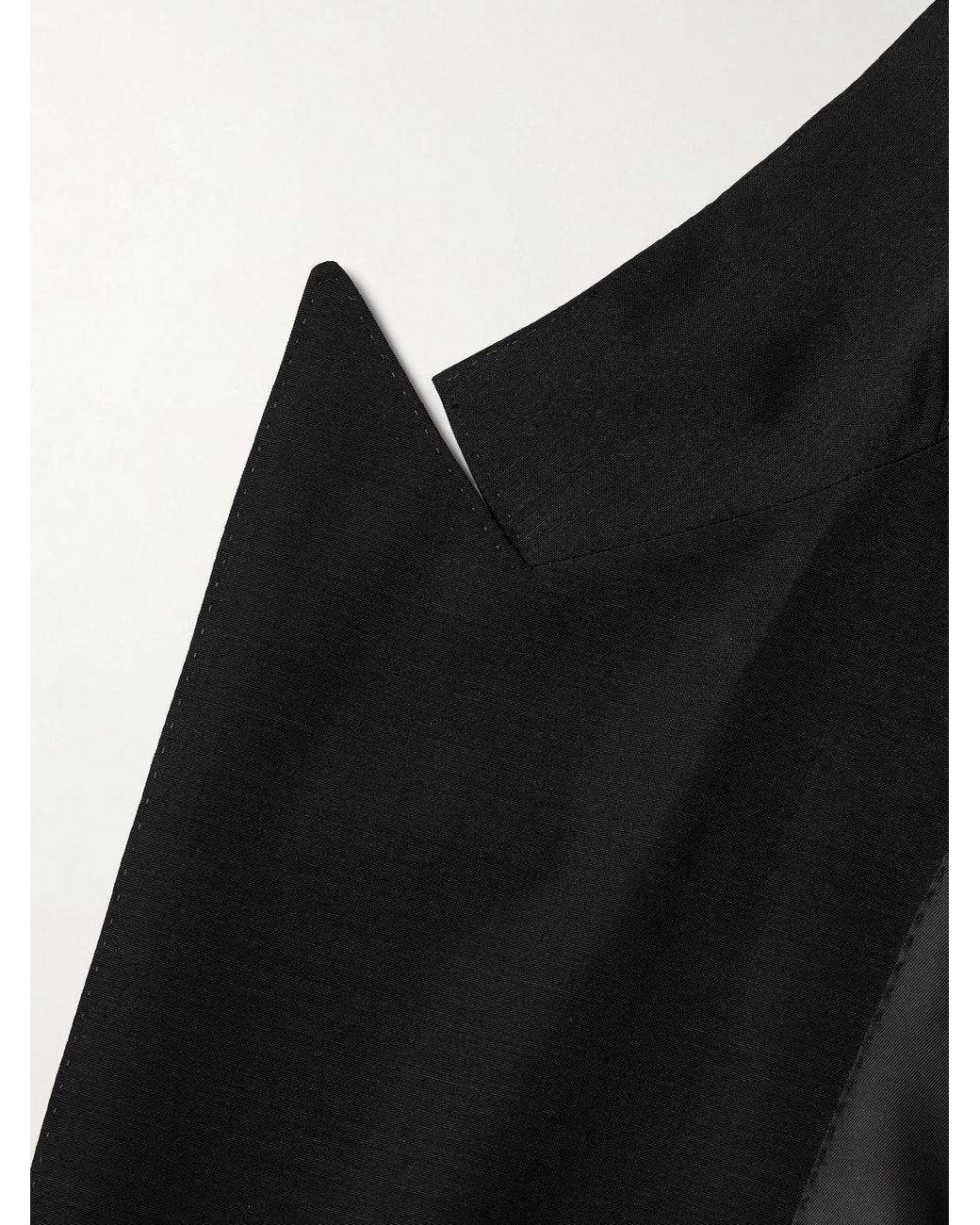 Saman Amel Black Slim-Fit Wool, Mohair And Linen-Blend Suit Jacket for men