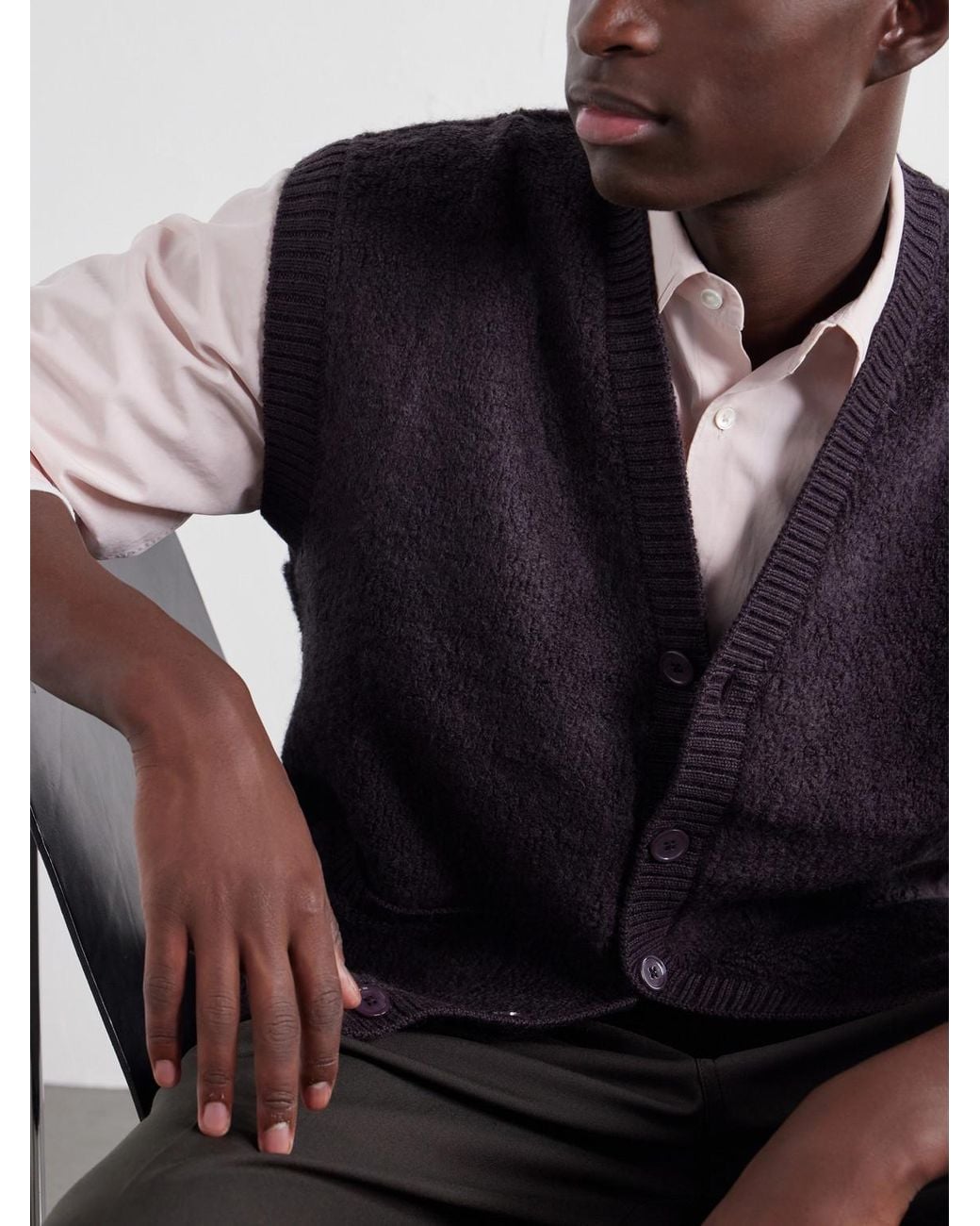 NN07 Blue 60064 Wool-Terry Fleece Gilet for men