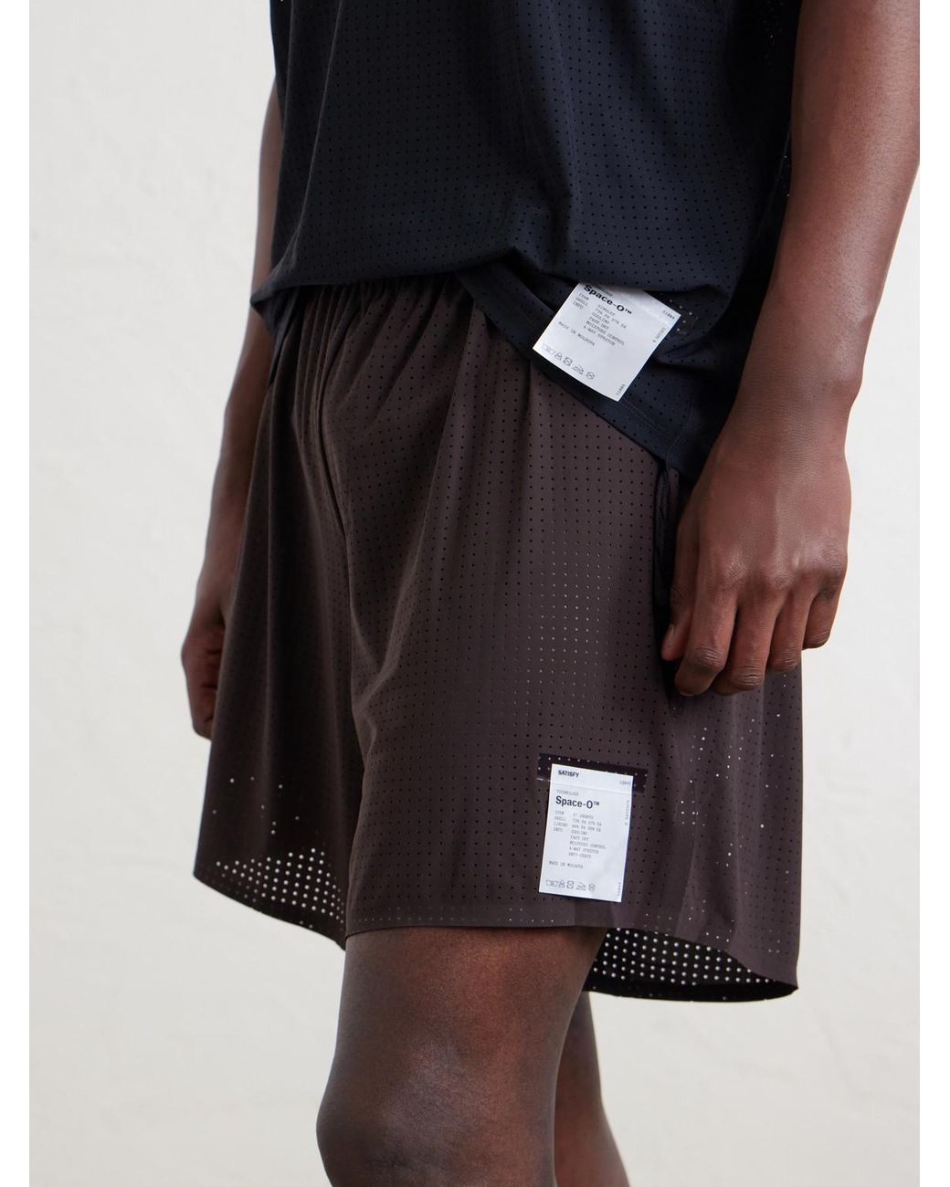 Satisfy Blue Straight-Leg Logo-Appliqu&Eacute;D 5&Quot; Space‑O&Trade; Shorts for men