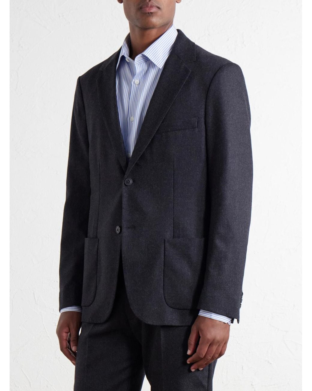 Sunspel Blue Wool And Cashmere-Blend Flannel Suit Jacket for men
