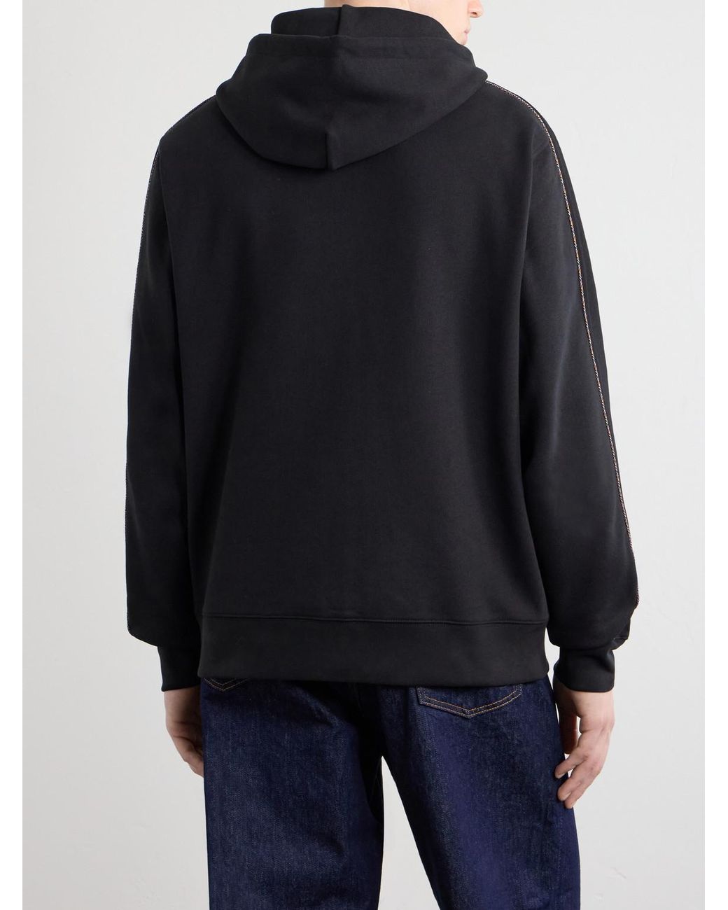 Burberry Blue Logo-Embroidered Cotton-Jersey Zip-Up Hoodie for men