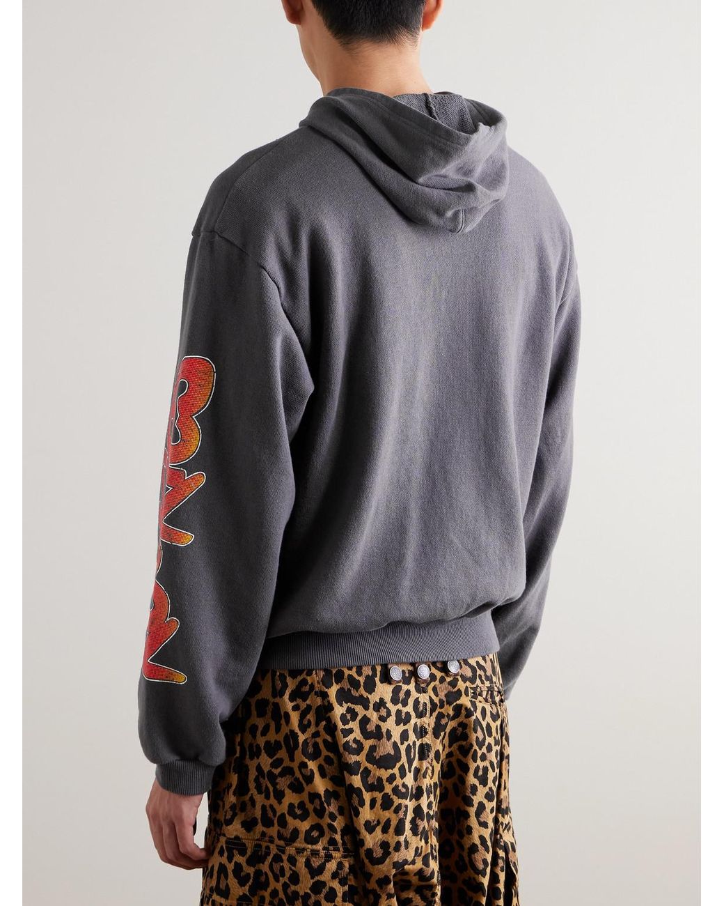 Kapital Gray Buster Peckish Rainbowy Printed Cotton-Jersey Hoodie for men