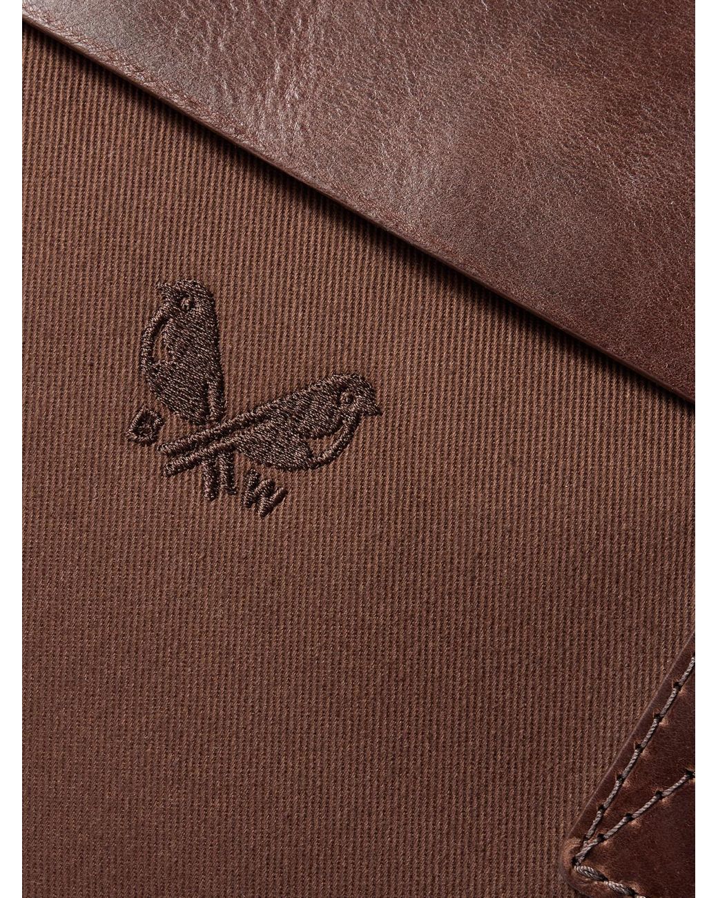 Bennett Winch Brown Cotton-Canvas And Full-Grain Leather Briefcase for men