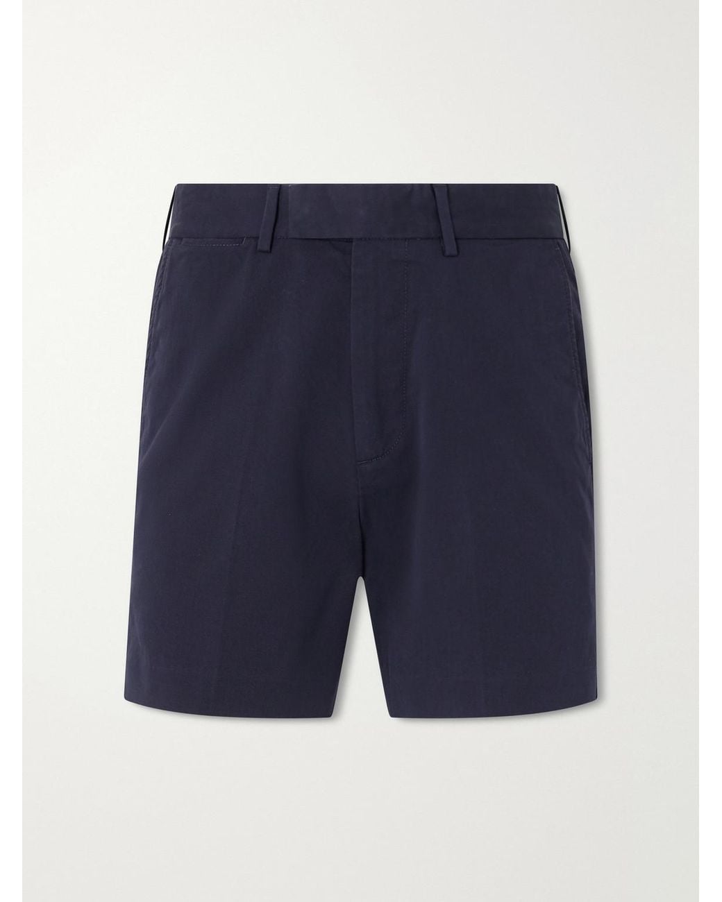 Tom Ford Blue Straight-leg Cotton-blend Twill Shorts for men