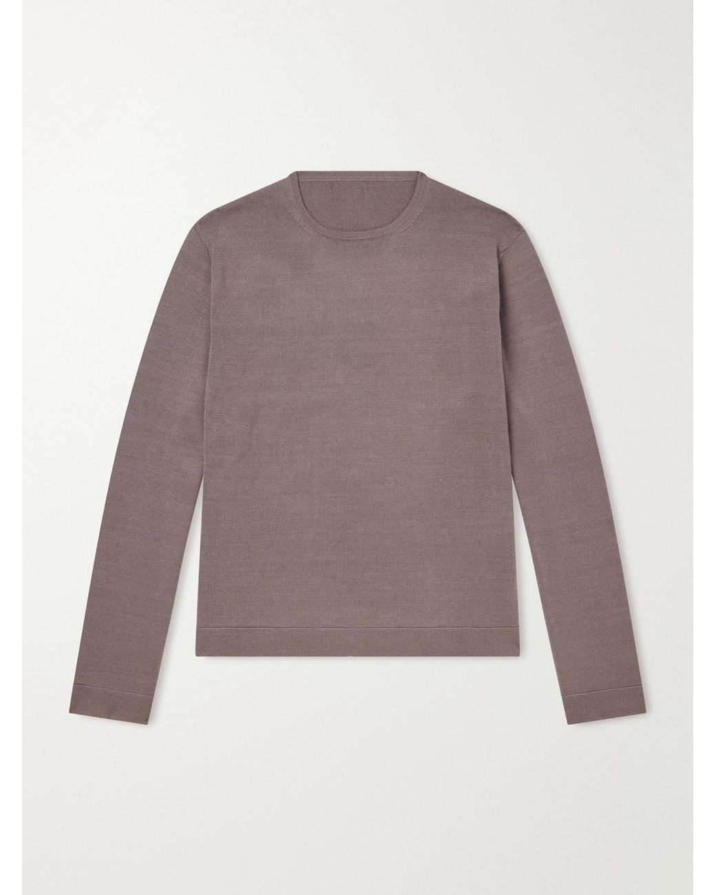 STÒFFA Brown Wool And Silk-Blend T-Shirt for men