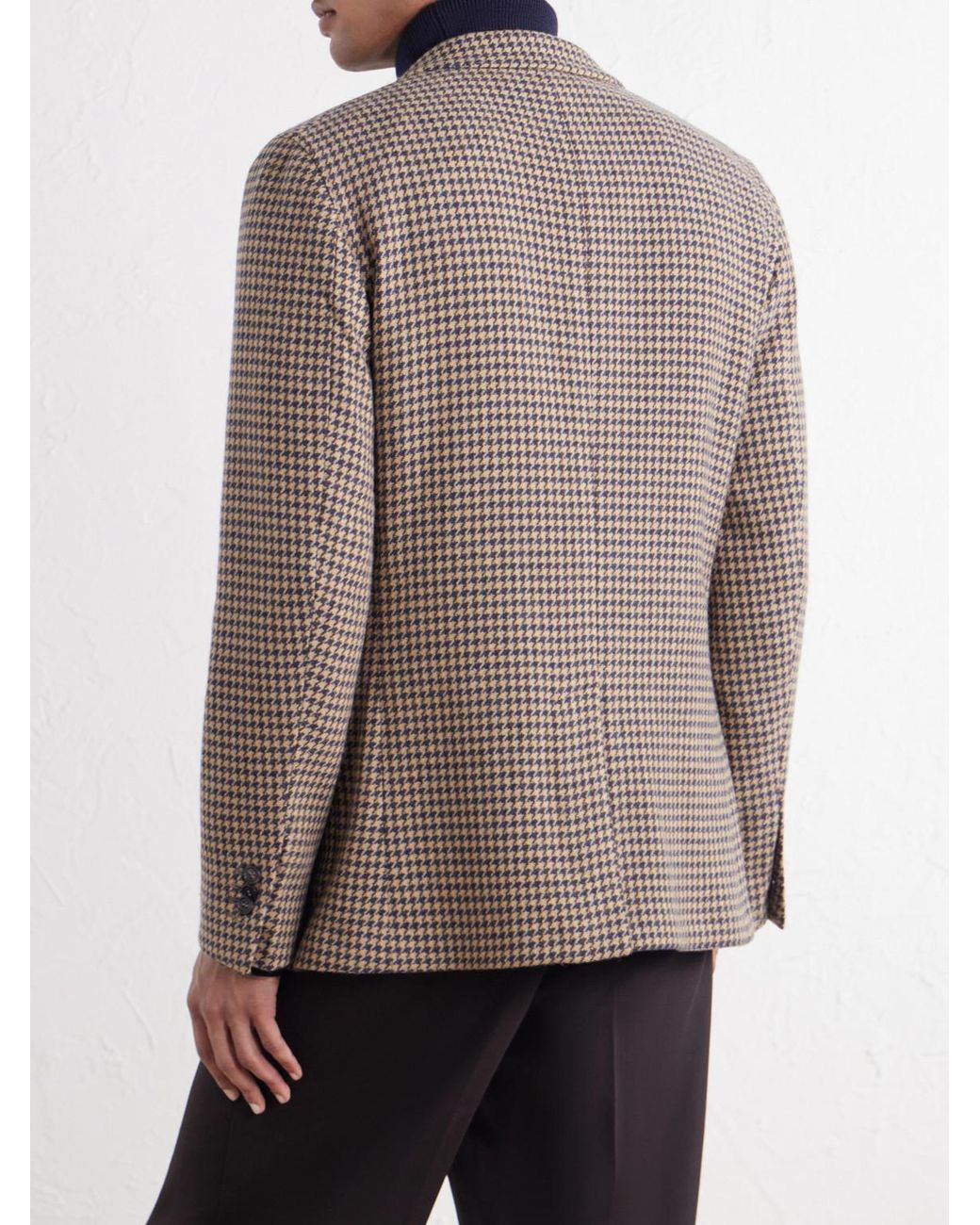 Slowear Brown Incotex Houndstooth Virgin Wool Blazer for men