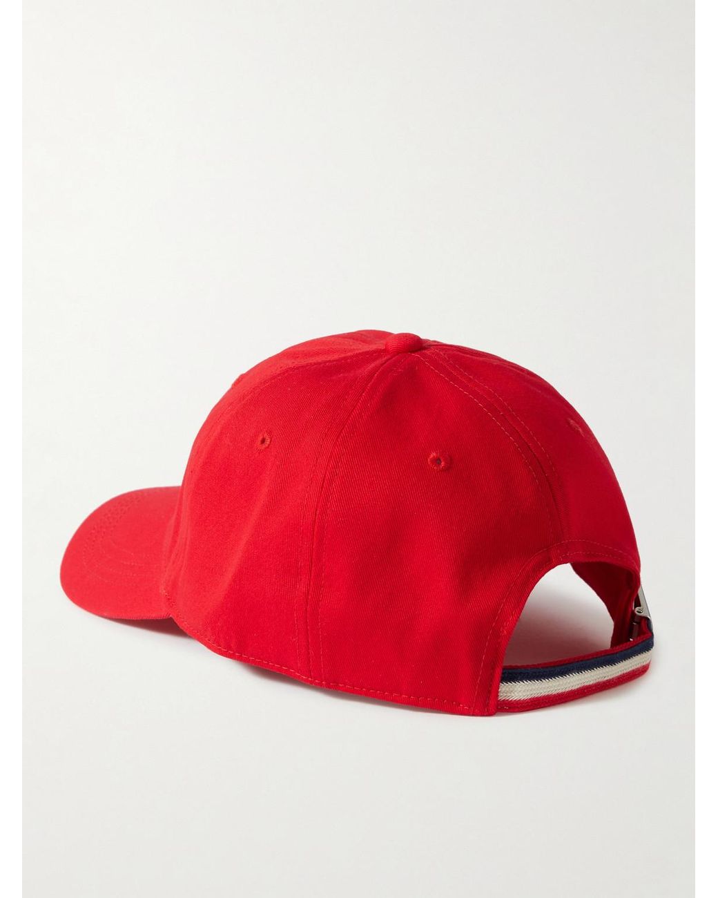 Moncler Red Logo-Appliquéd Cotton-Twill Baseball Cap
